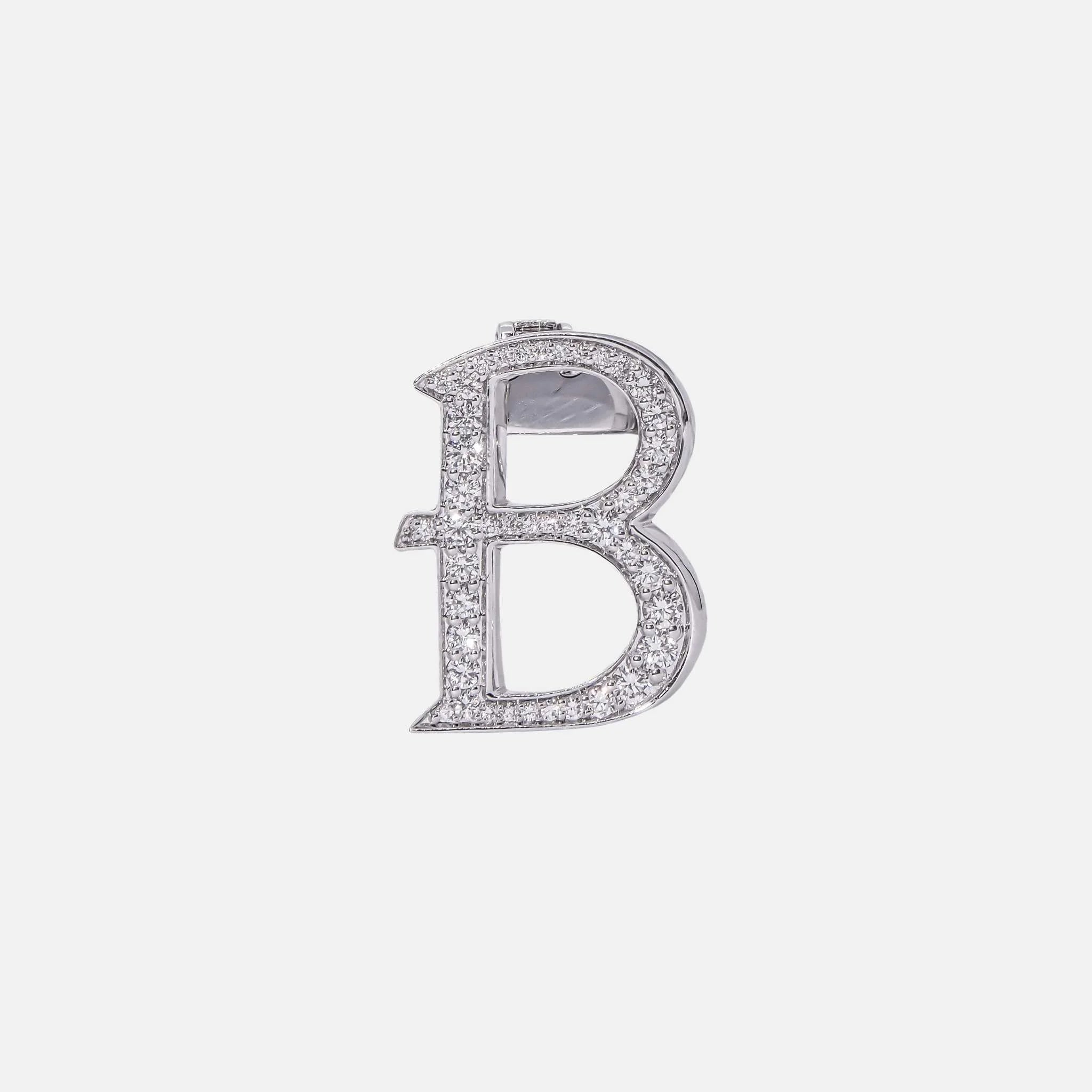 Ashna Mehta Alphabets Bag Bijoux with Natural Diamonds in White Gold, B