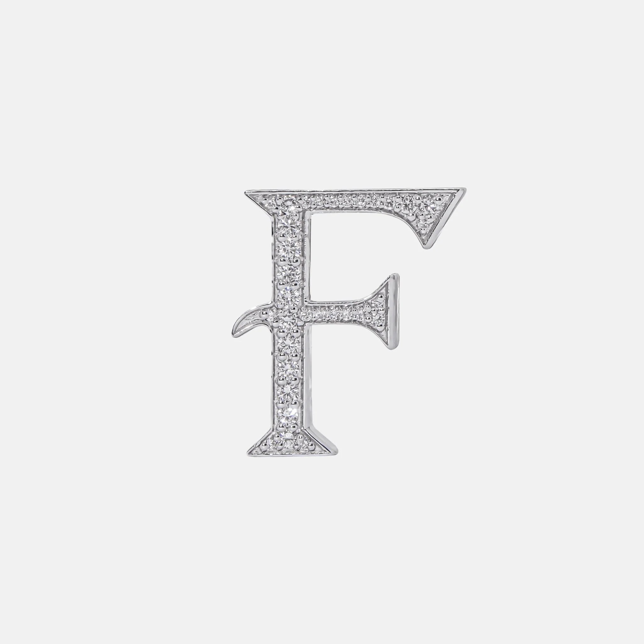 Ashna Mehta Alphabets Bag Bijoux with Natural Diamonds in White Gold, F