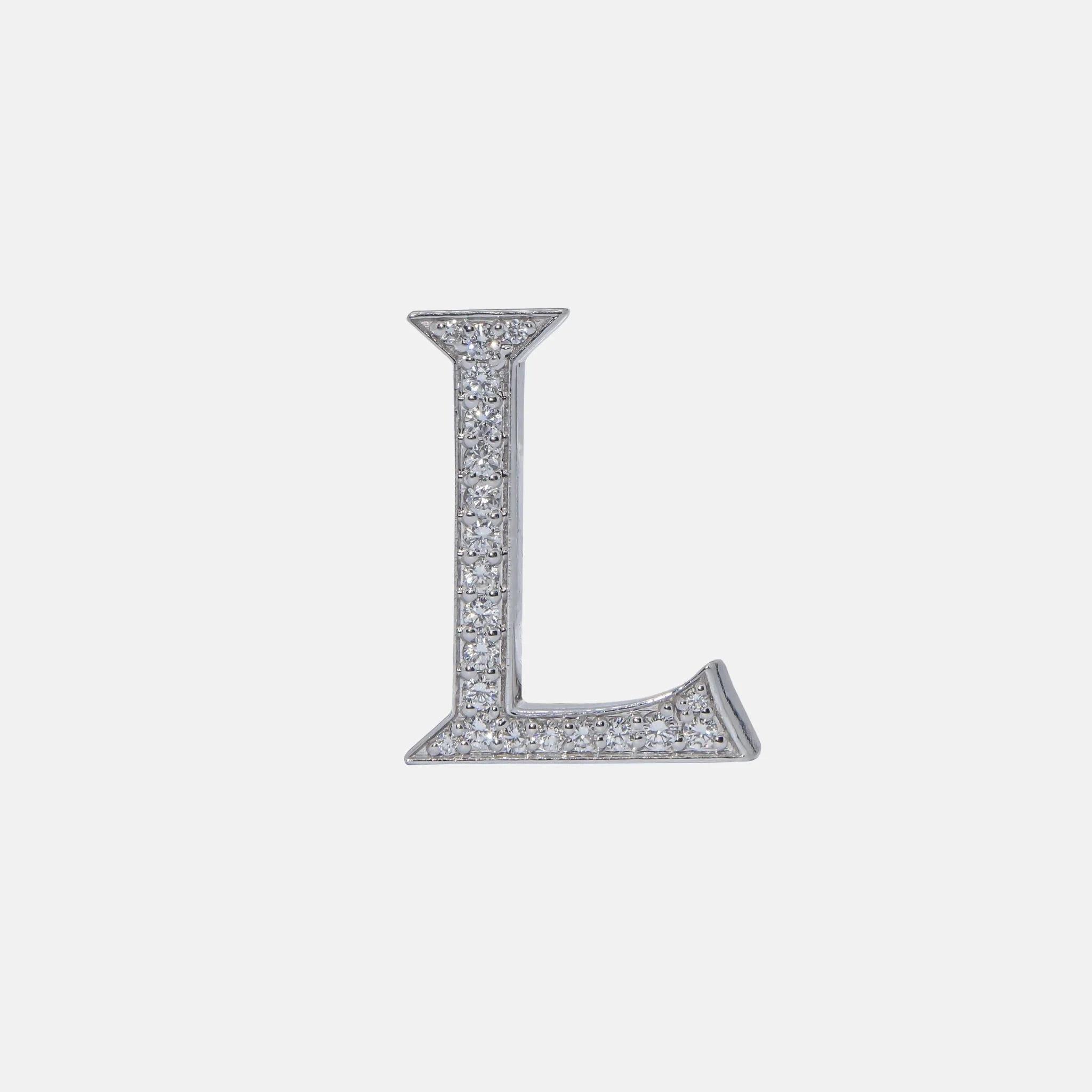 Ashna Mehta Alphabets Bag Bijoux with Natural Diamonds in White Gold, L