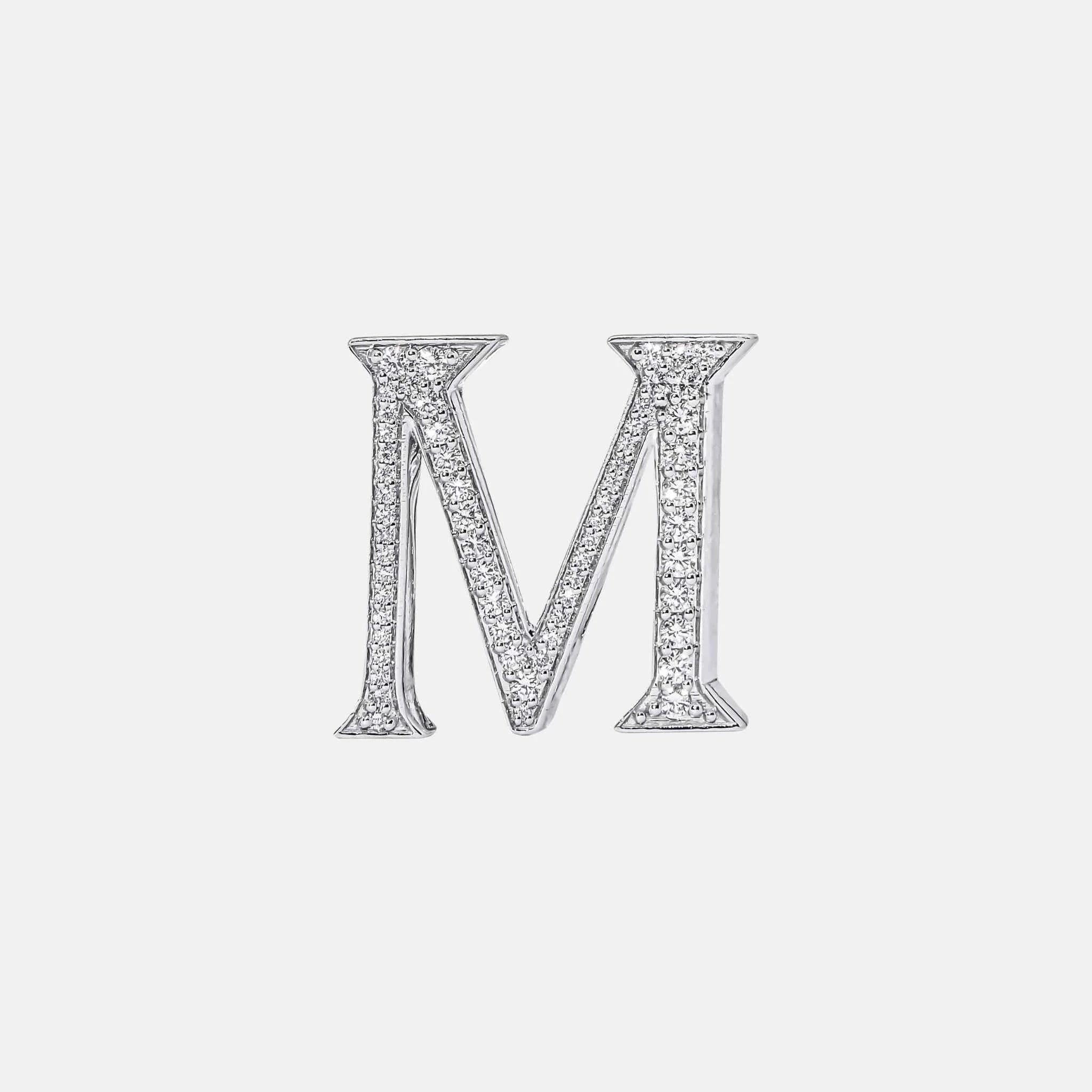 Ashna Mehta Alphabets Bag Bijoux with Natural Diamonds in White Gold, M