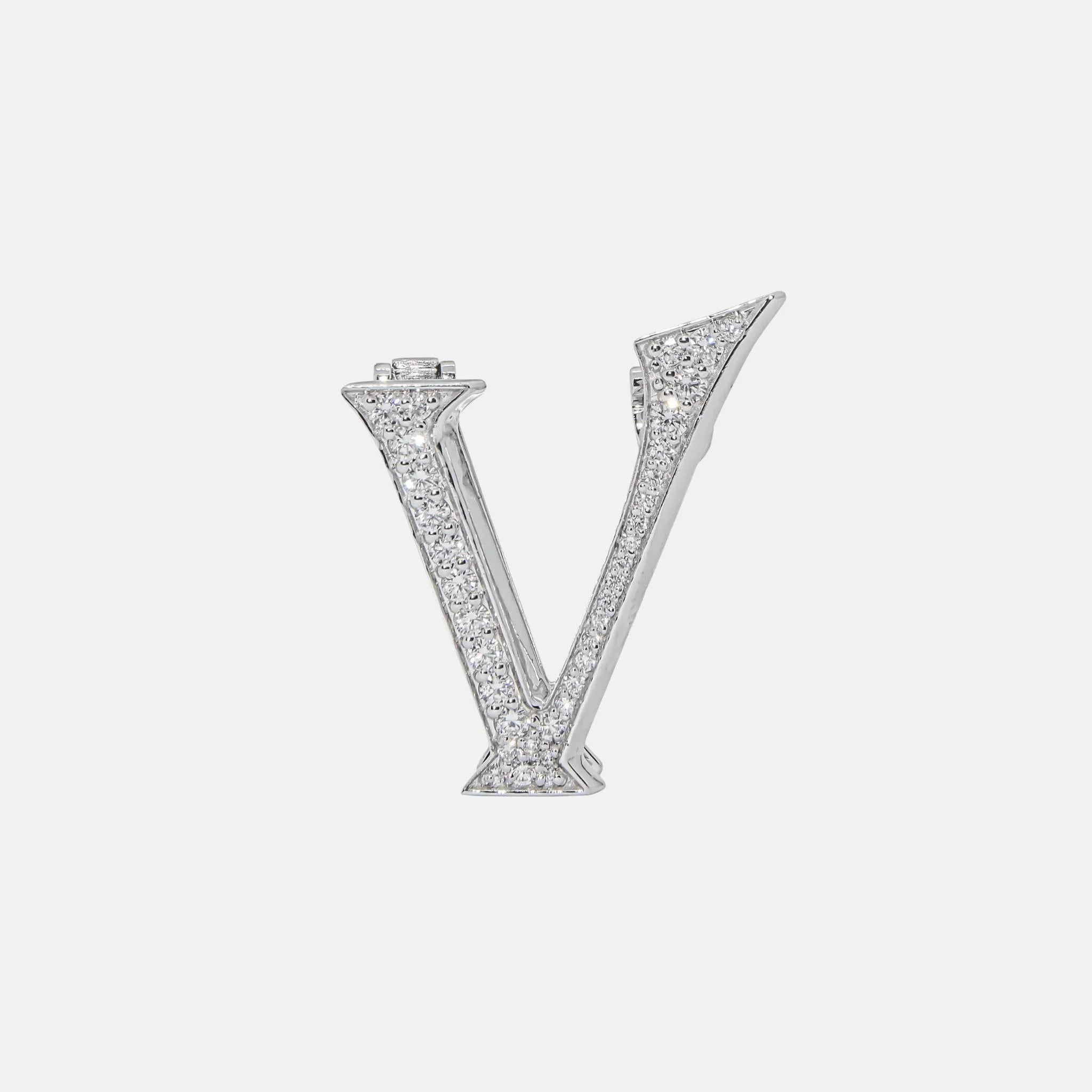 Ashna Mehta Alphabets Bag Bijoux with Natural Diamonds in White Gold, V