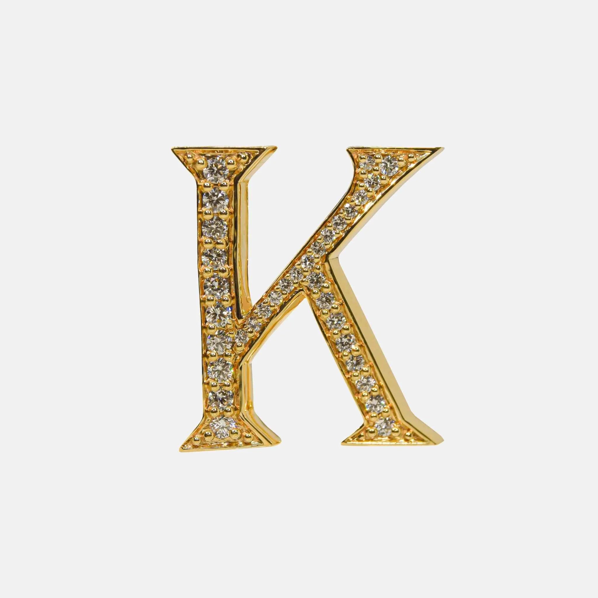 Ashna Mehta Alphabets Bag Bijoux with Natural Diamonds in Yellow Gold, K