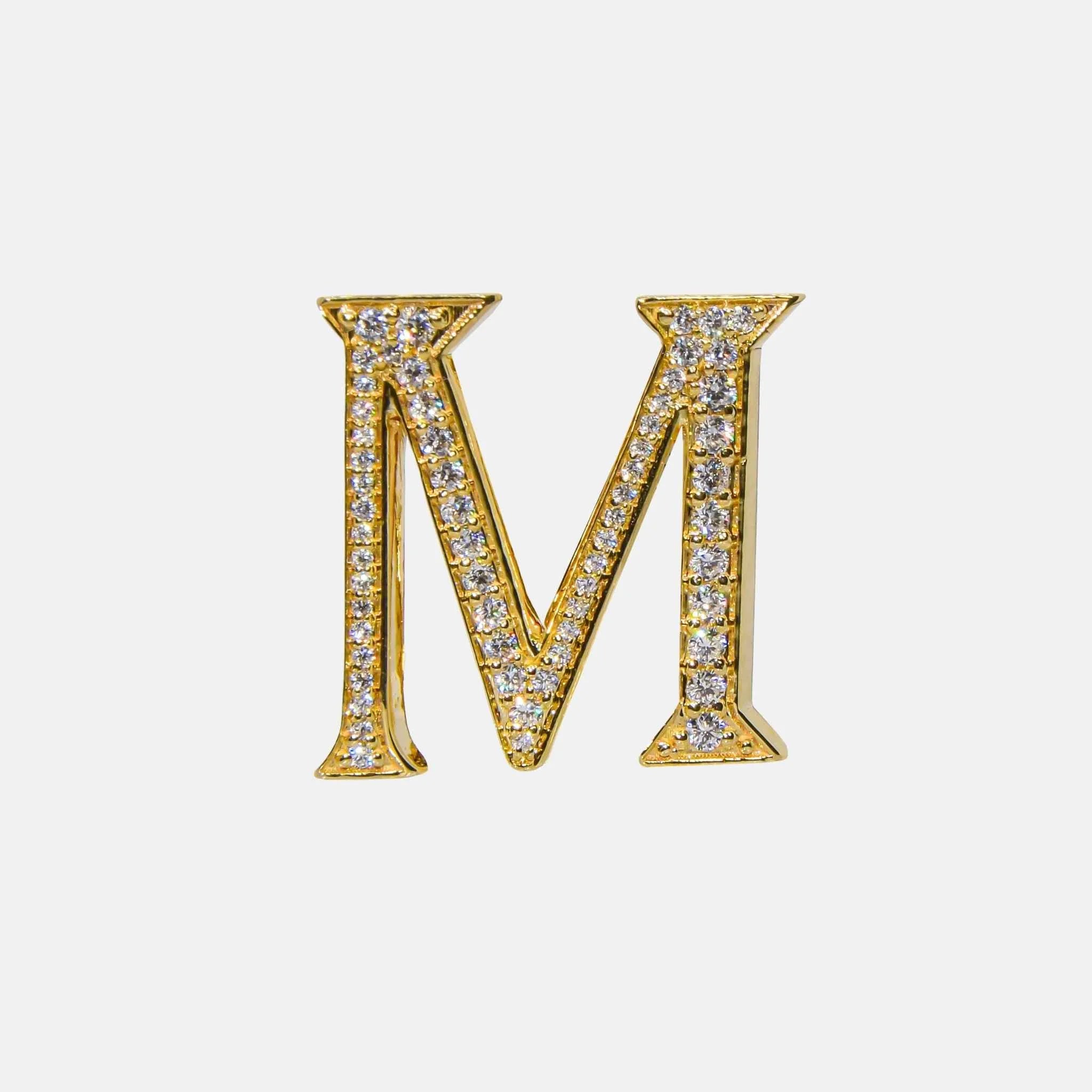 Ashna Mehta Alphabets Bag Bijoux with Natural Diamonds in Yellow Gold, M