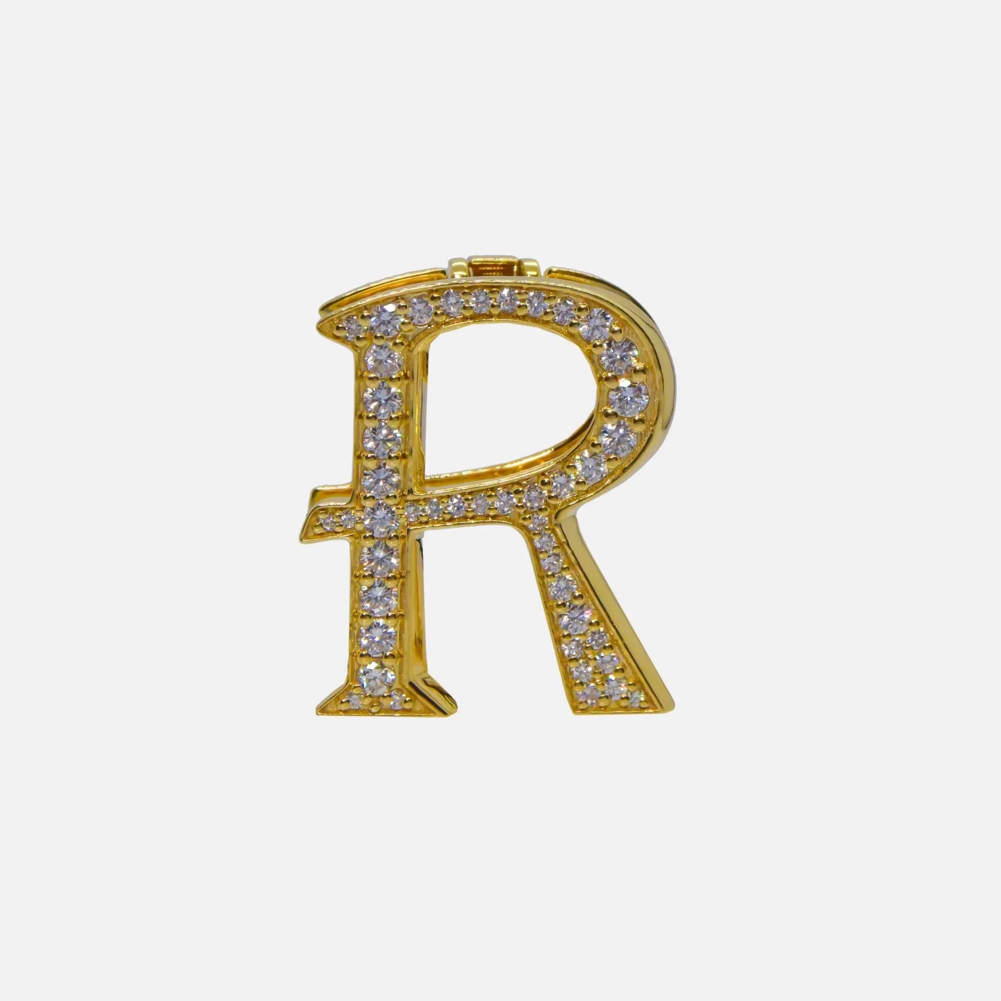 Ashna Mehta Alphabets Bag Bijoux with Natural Diamonds in Yellow Gold, R