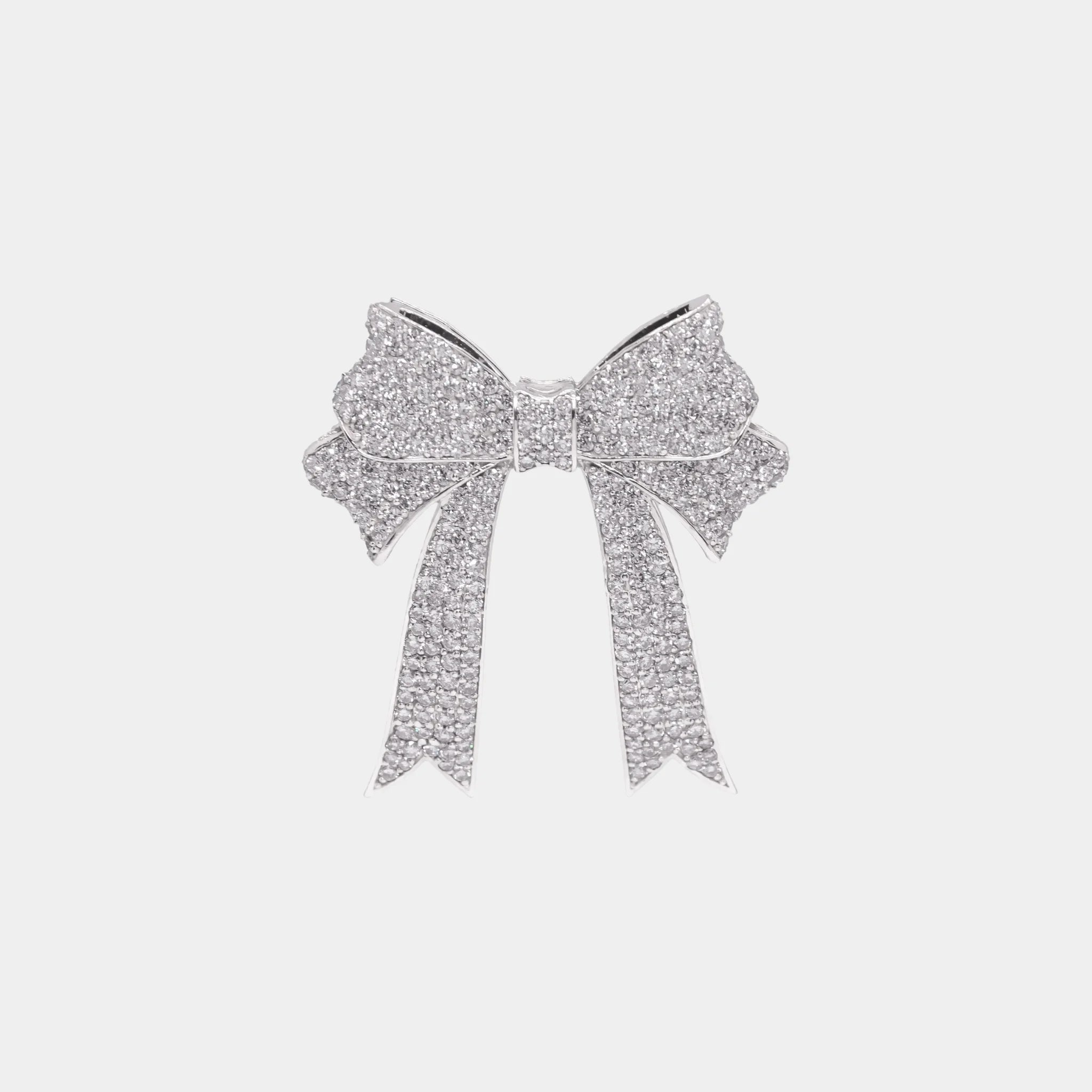 Ashna Mehta Bow Customized Bag Bijoux, White Gold, Diamond, Front
