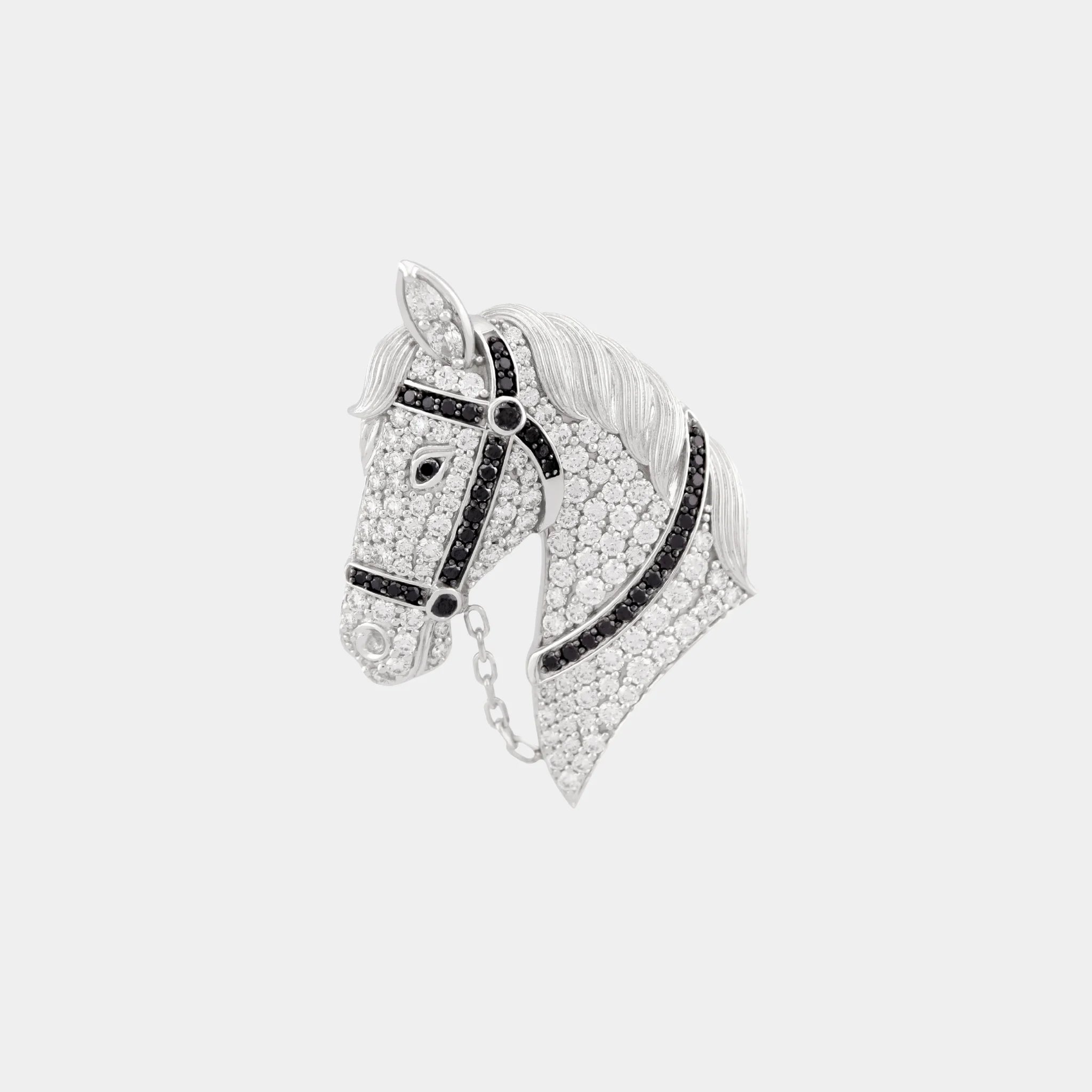 Ashna Mehta Horse Customized Bag Bijoux, White Gold, Diamond, Front