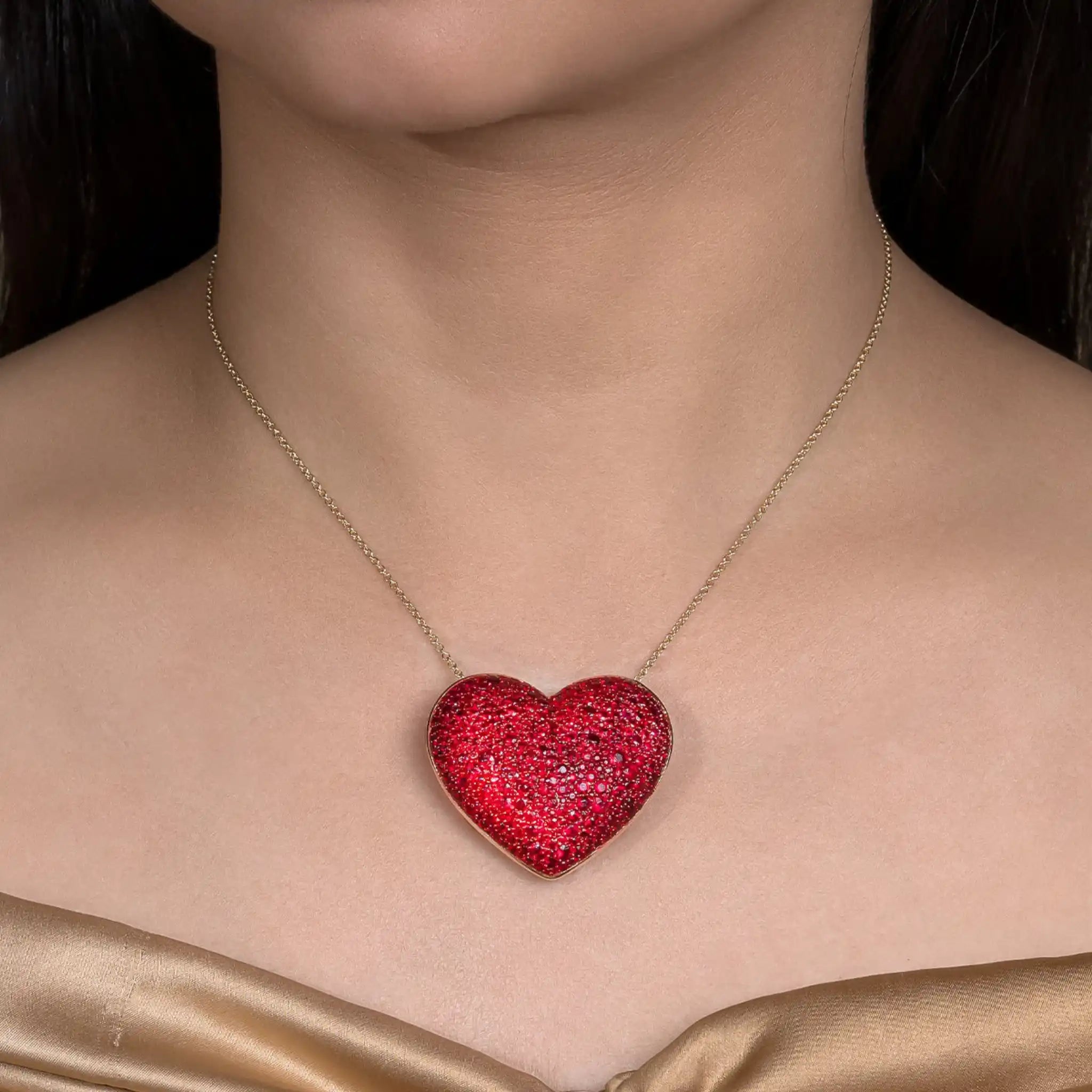 Ashna Mehta Ruby Heart Customized Bag Bijoux, Pendant
