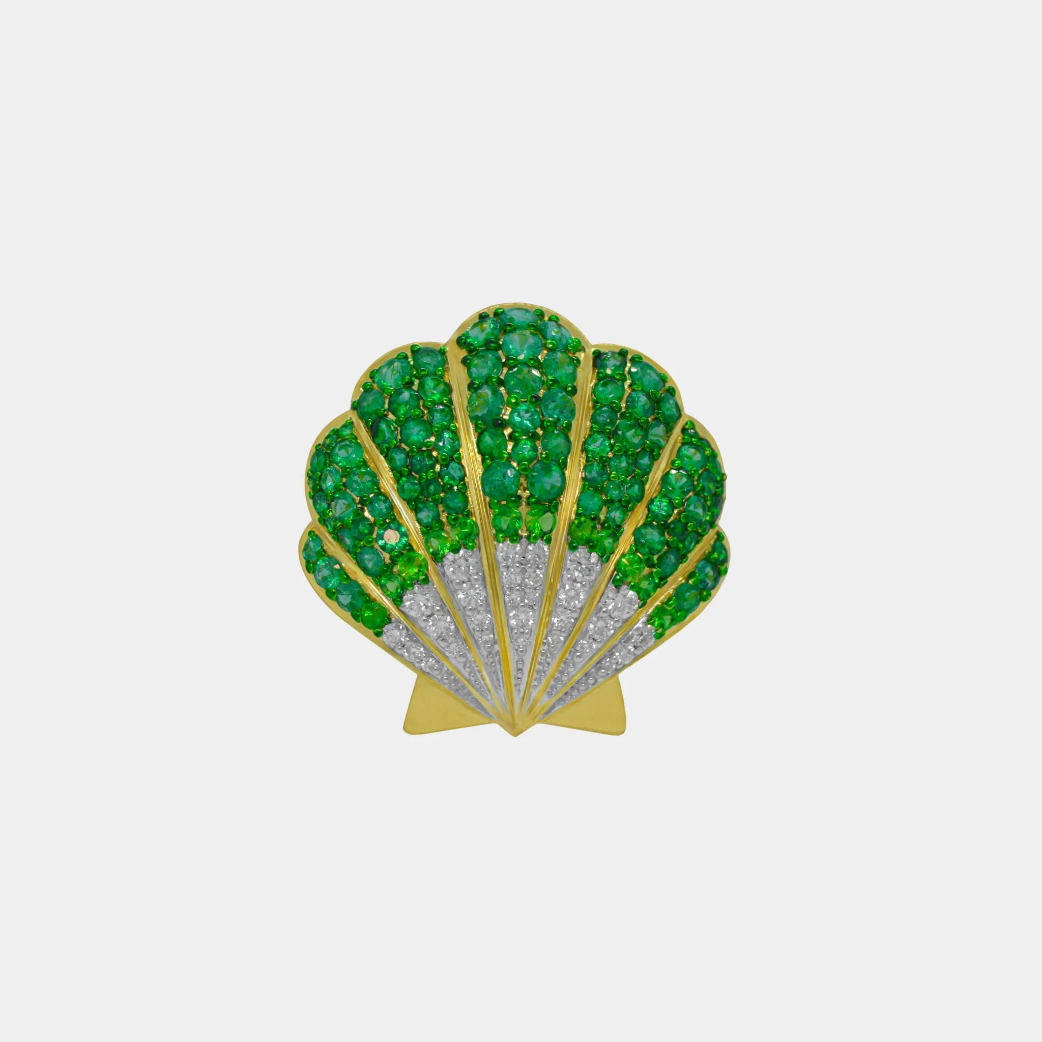 Ashna Mehta Seashell Customized Bag Bijoux, Emerald, Front