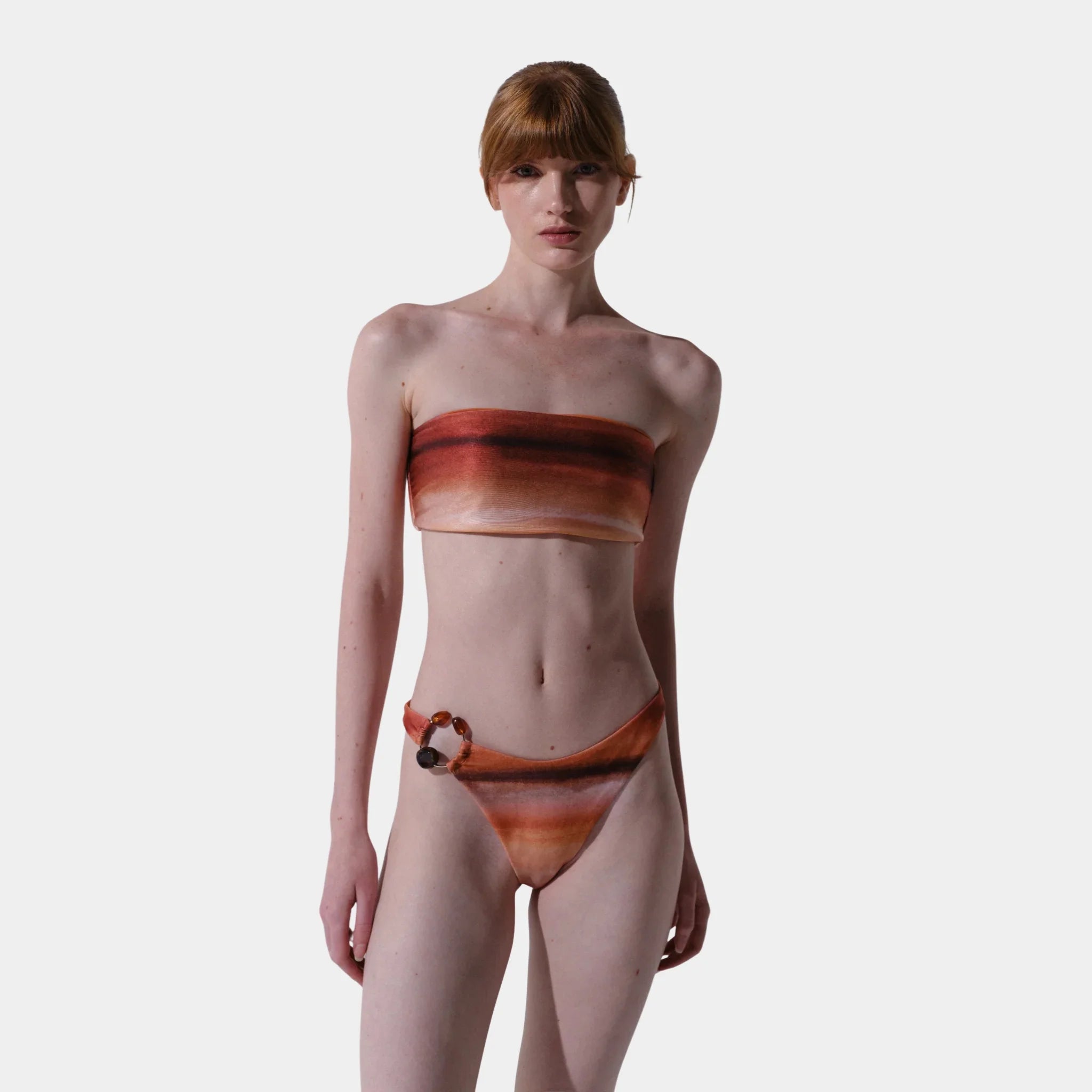 Baobab Galo Bikini Bottom with Resin Stones, Tierra Inca, Model, Front