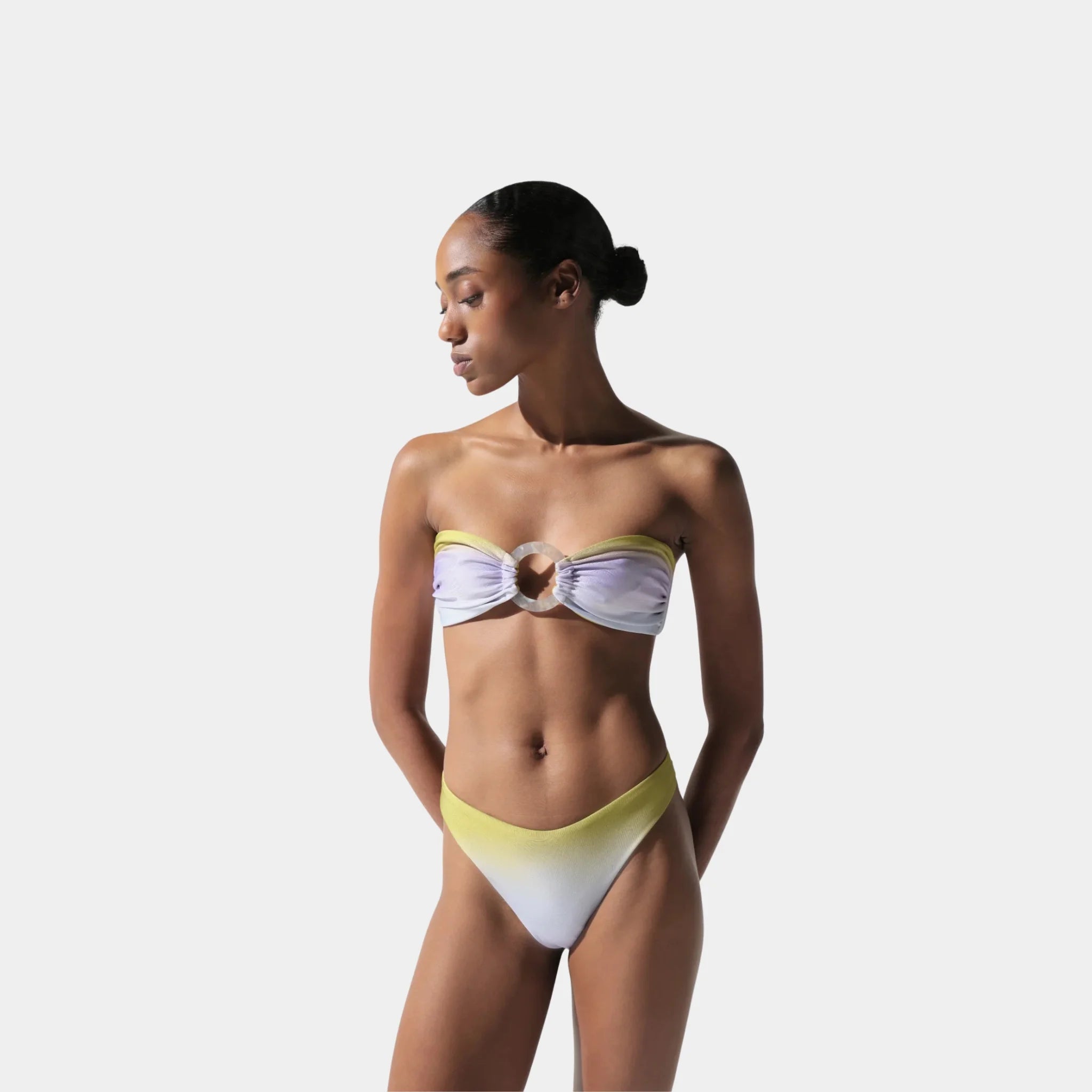 Baobab Nala Bikini Bottom, Green Swirl, Model
