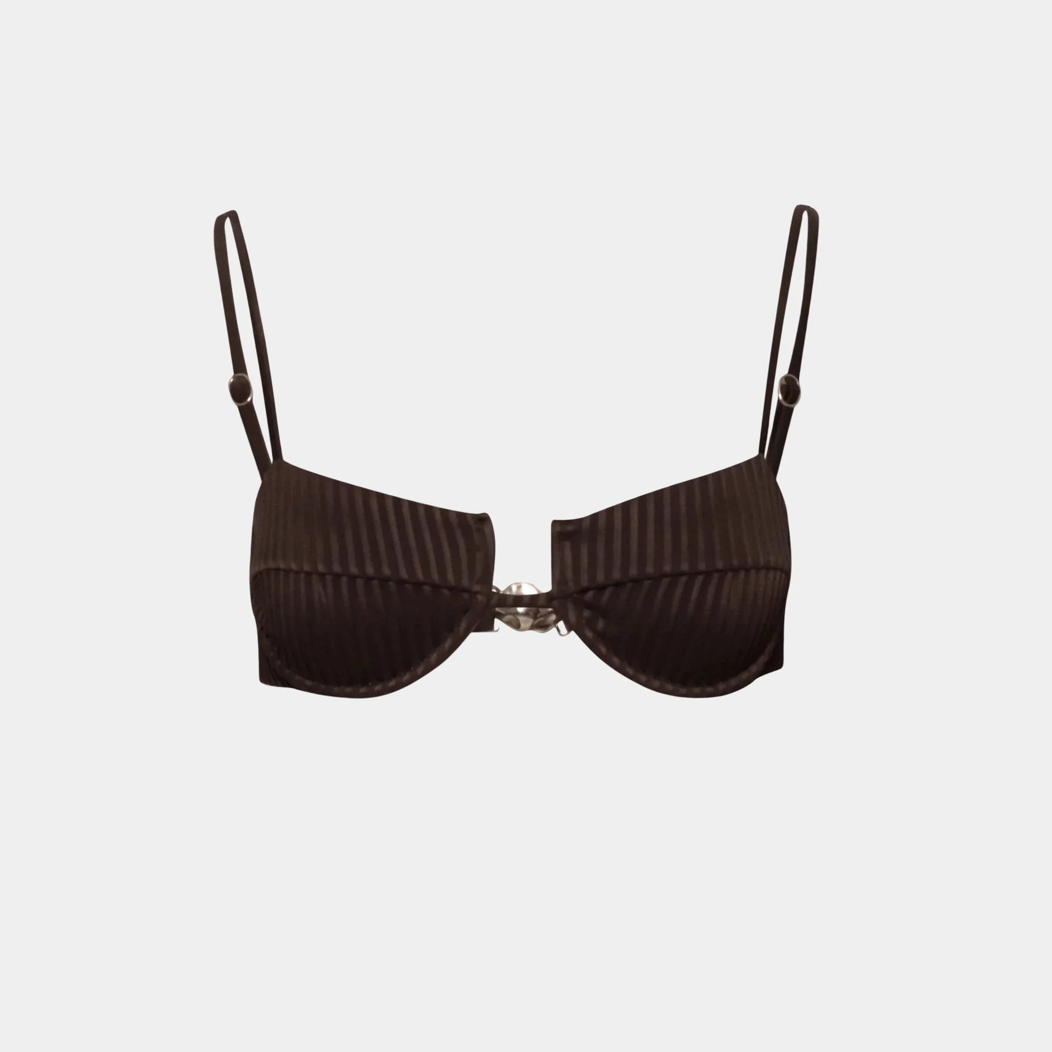 Baobab Roma Bikini Top, Cocoa, Front