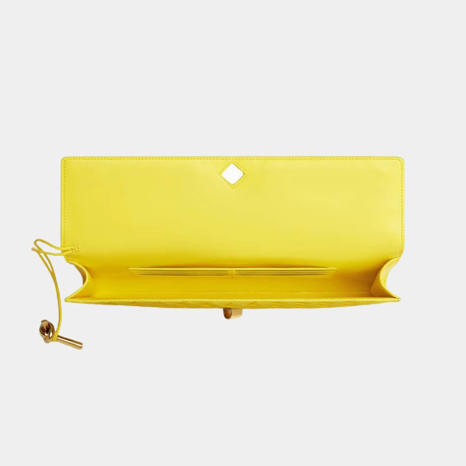 Bottega Veneta Andiamo Top Handle Clutch Intrecciato Leather, Sulfur, Top