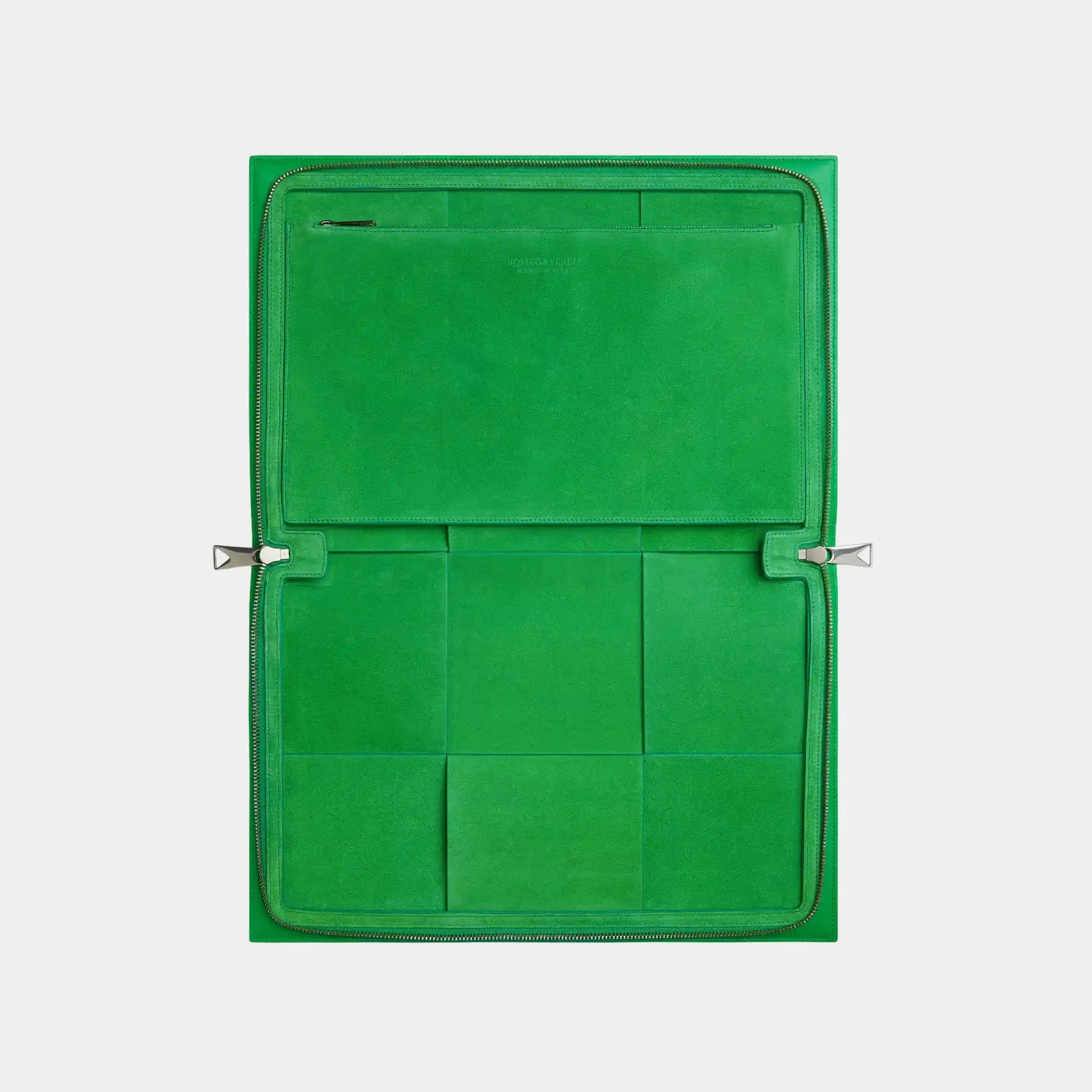 Bottega Veneta Arco Document Case, Parakeet, Inside