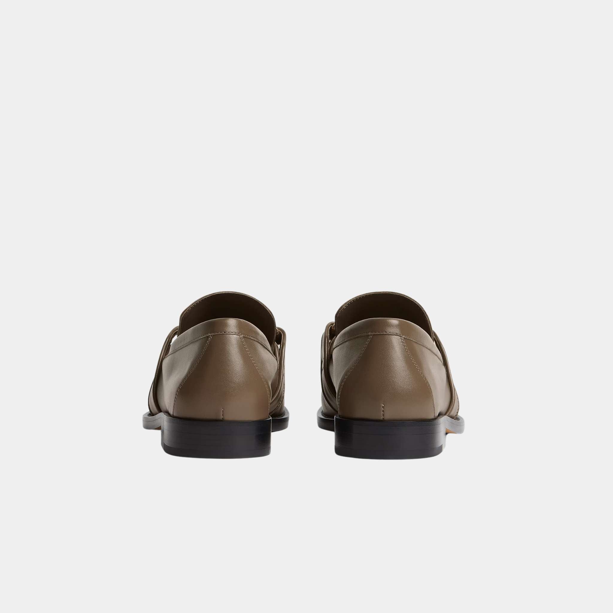 Bottega Veneta Astaire Loafer Solft Calfskin Metallic Knot Detail, Pinecone, Back