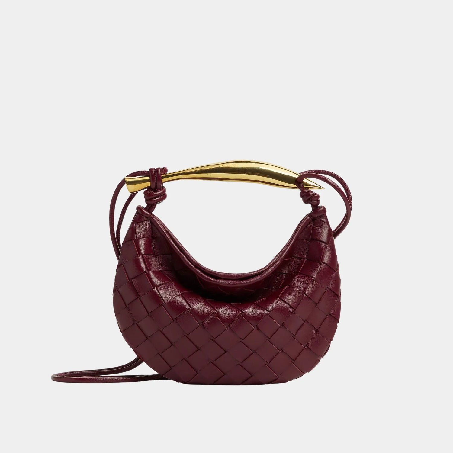 Bottega Veneta Baby Sardine Intrecciato Leather, Barolo
