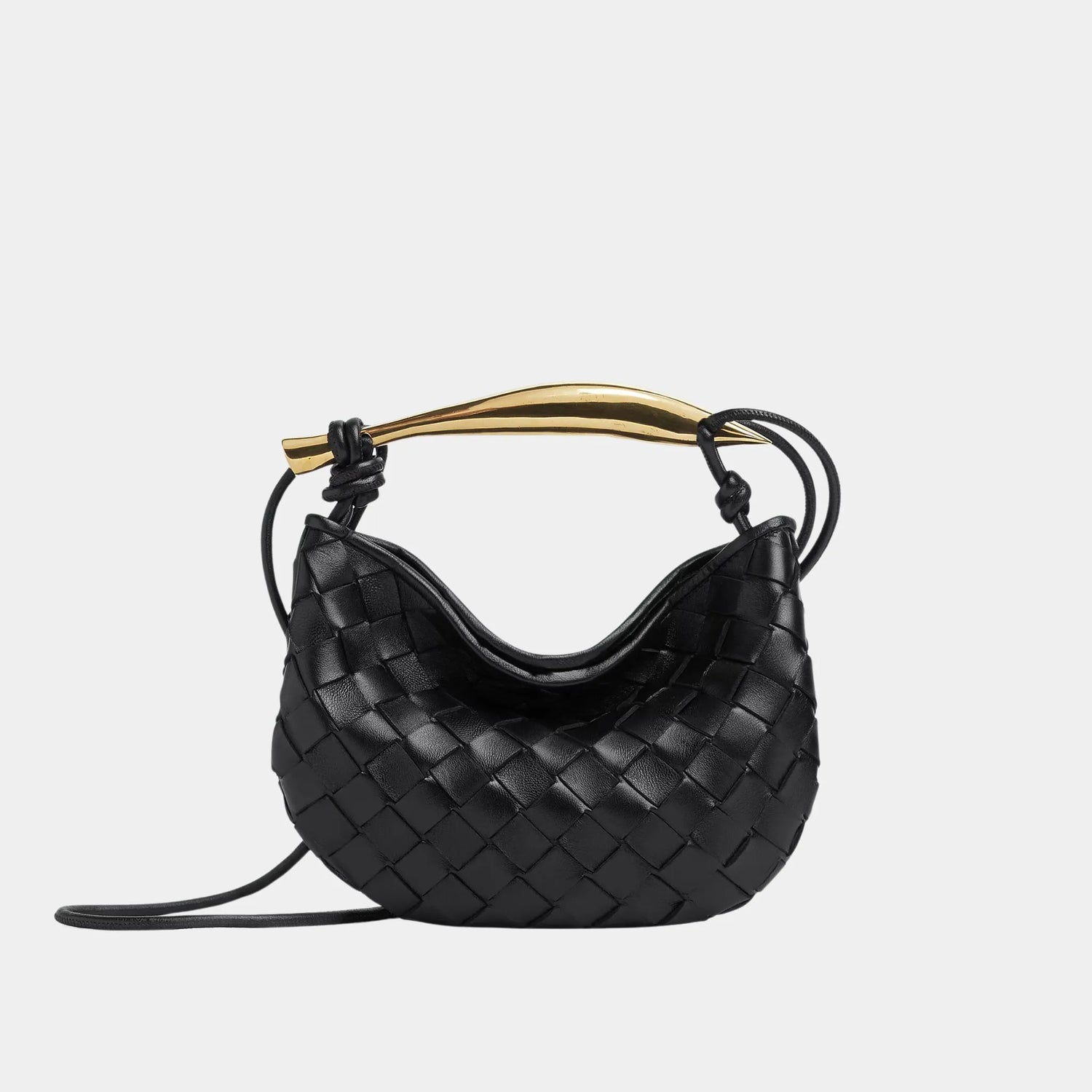 Bottega Veneta Baby Sardine Intrecciato Leather, Black