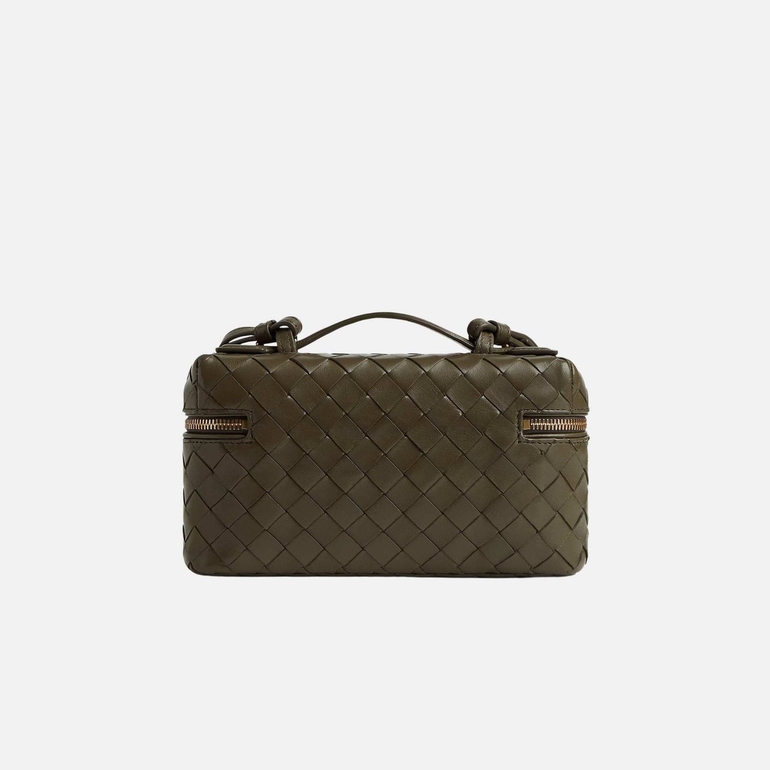 Bottega Veneta Bang Bang Vanity Case Intrecciato Leather, Cypress, Back