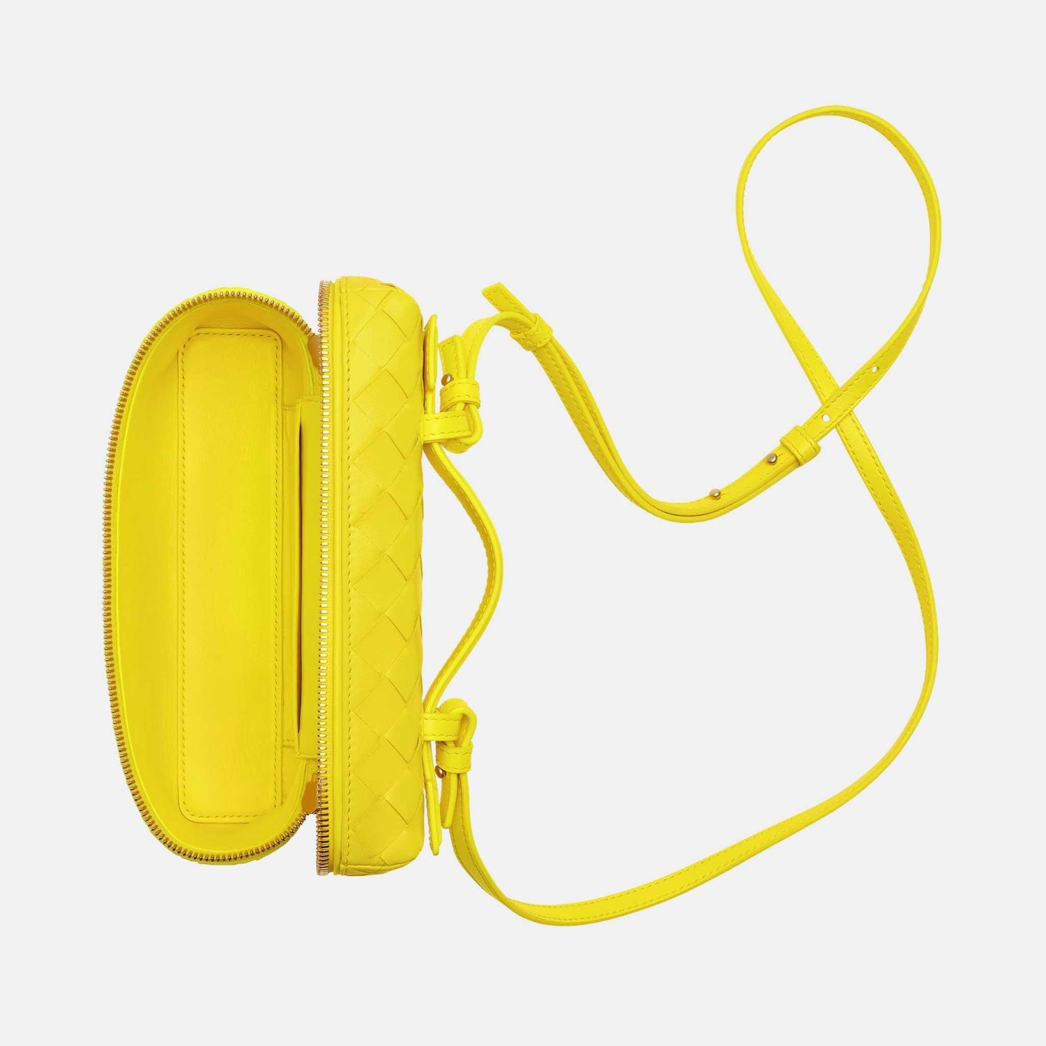 Bottega Veneta Bang Bang Vanity Case Intrecciato Leather, Sulfur, Top