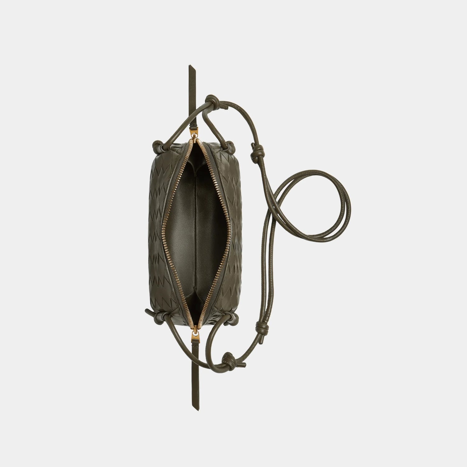 Bottega Veneta Concert Intrecciato Nappa Leather Pouch, Cypress, Top