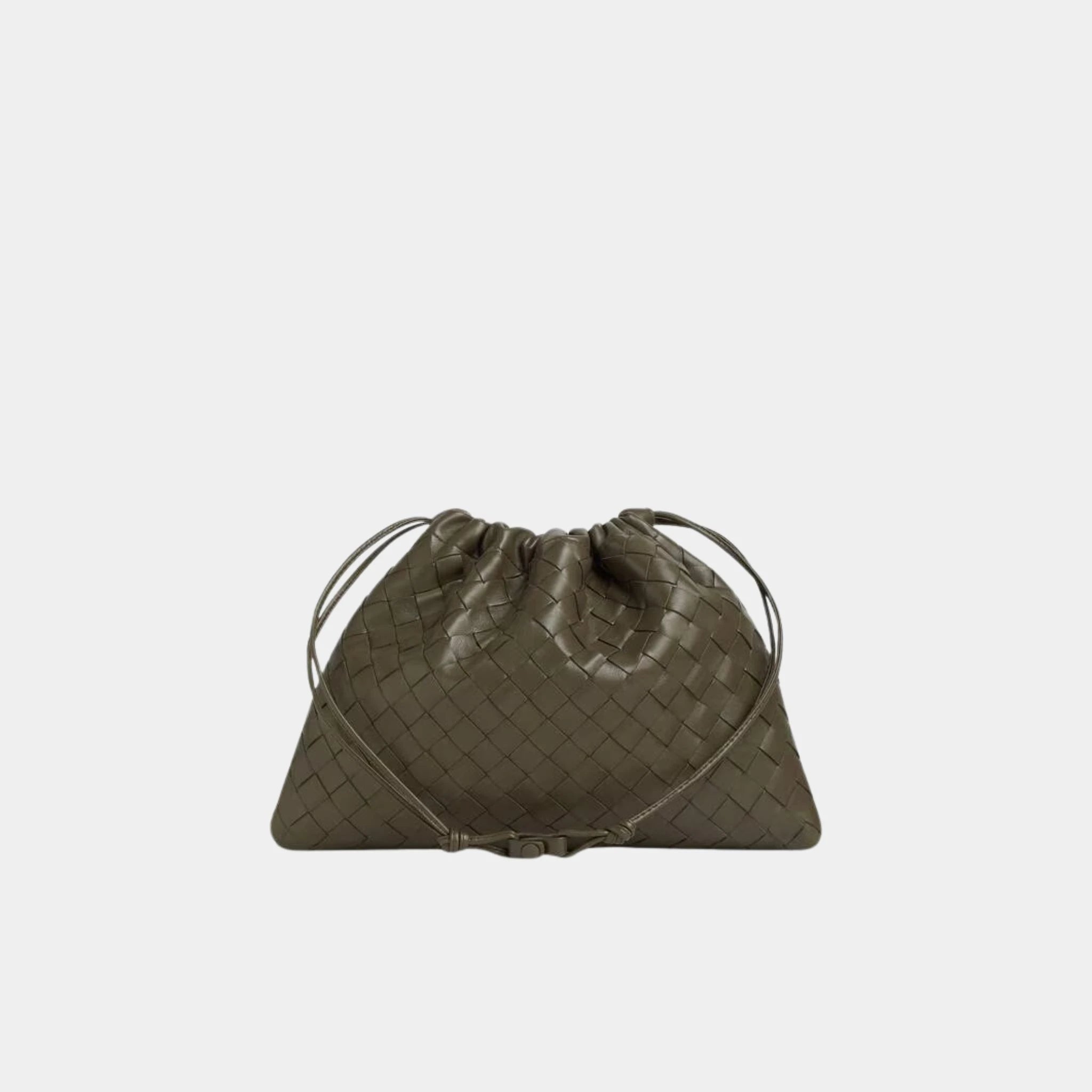 Bottega Veneta Dustbag Intrecciato Calf Leather With Loop Attachment, Cypress, Back