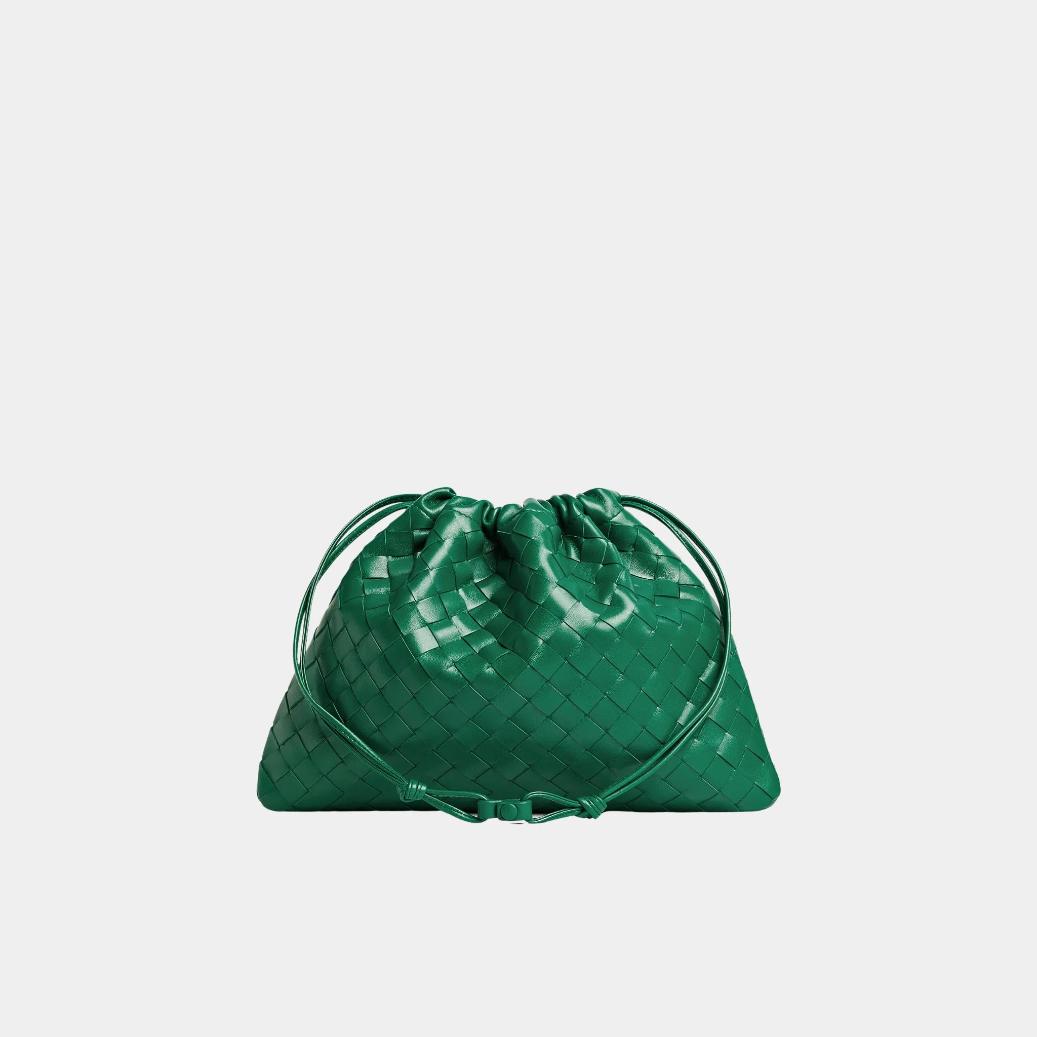 Bottega Veneta Dustbag Intrecciato Calf Leather With Loop Attachment, Jungle, Back