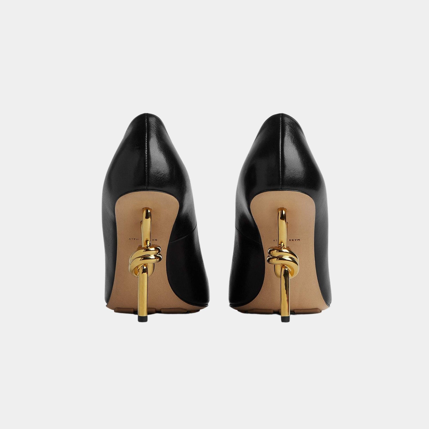 Bottega Veneta Knot High Heel Pump in Soft Lambskin, Black, Back