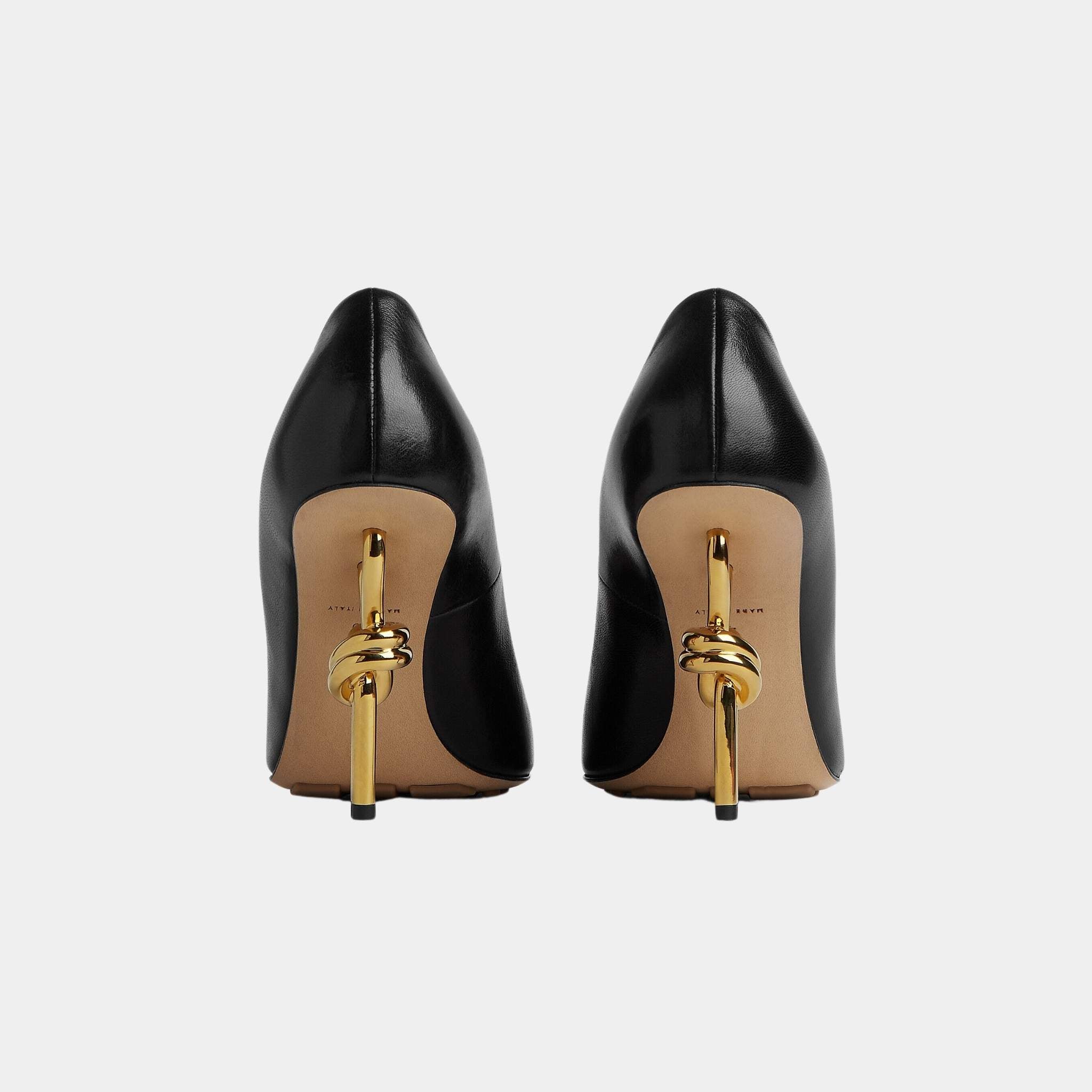 Bottega Veneta Knot High Heel Pump in Soft Lambskin, Black, Back