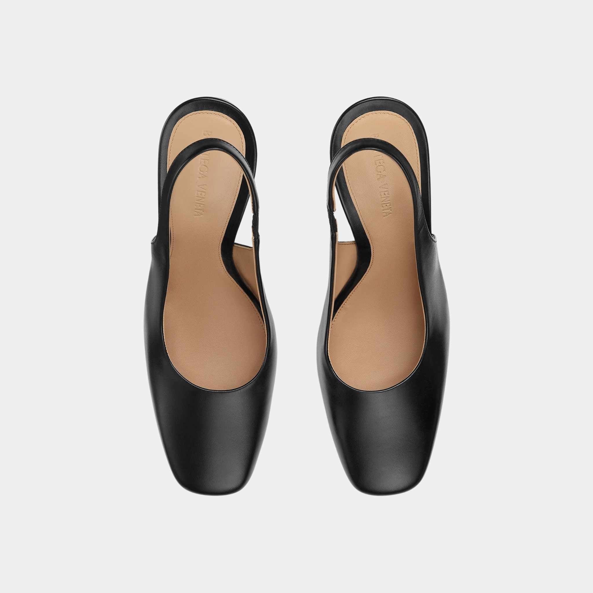 Bottega Veneta Knot Leather Slingback Pump, Black, Top