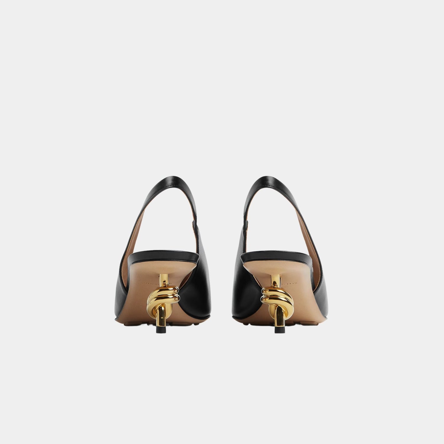 Bottega Veneta Knot Leather Slingback Pump Mid Heel, Back, Back