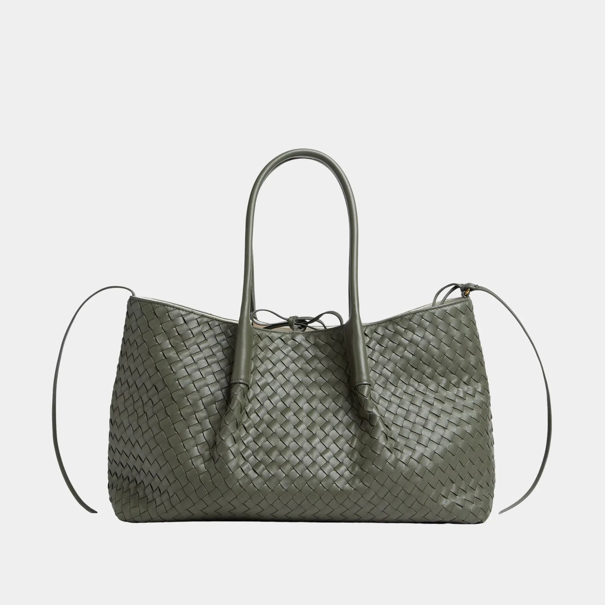 Bottega Veneta Large Pinacoteca Tote Bag, Pickle, Sea Salt, Front