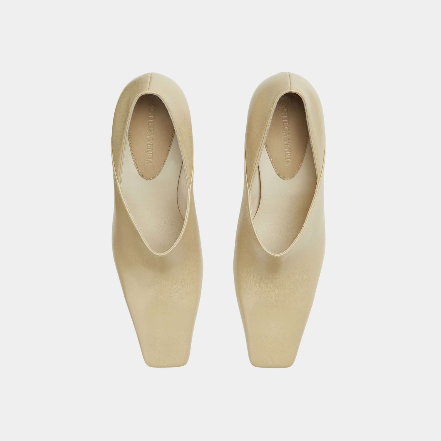 Bottega Veneta Lewis Pump Calfskin with Sculptural Sloped Heel, Light Butterscotch, Top