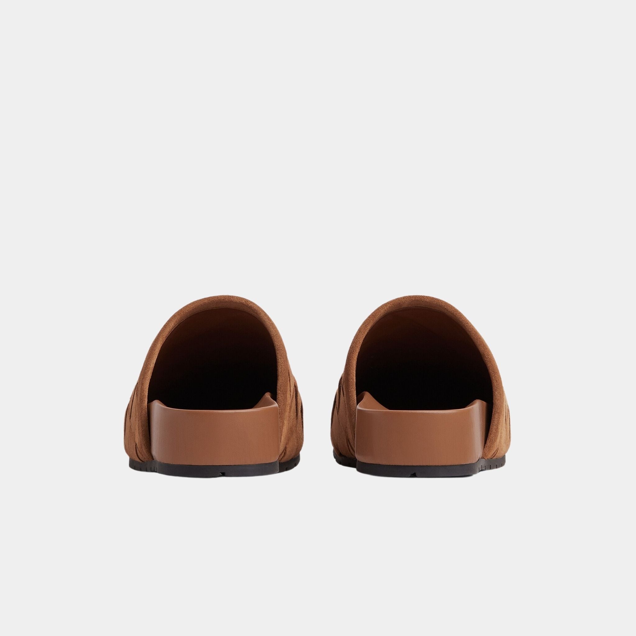 Bottega Veneta Reggie Padded Intrecciato Suede Mule Clog, Back
