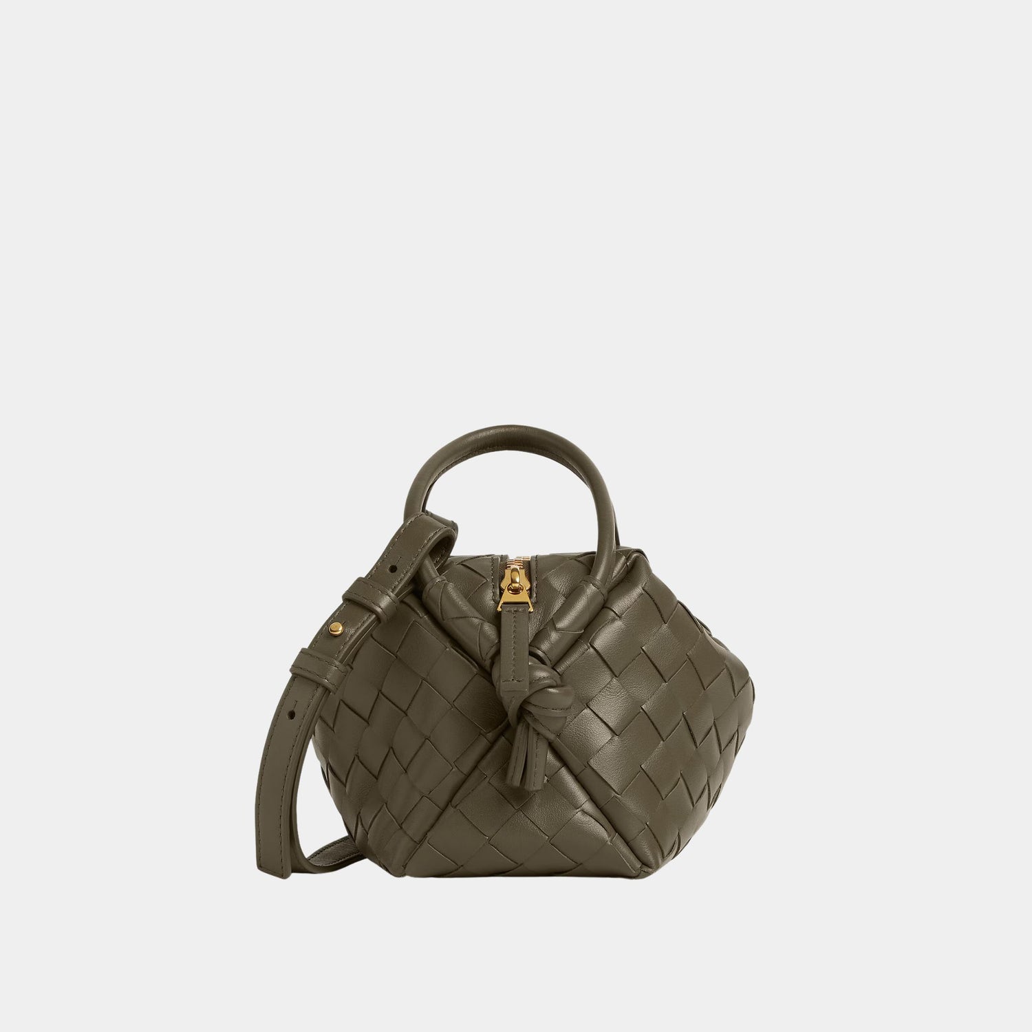 Bottega Veneta Top Handle Loop Cross Body Bag, Cypress, Side