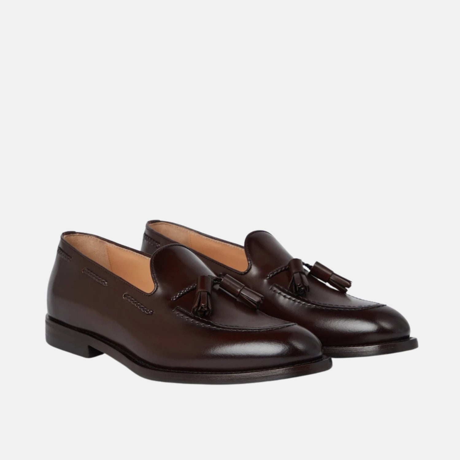 Brunello Cucinelli Aged Calfskin Loafers With Tassels, Front