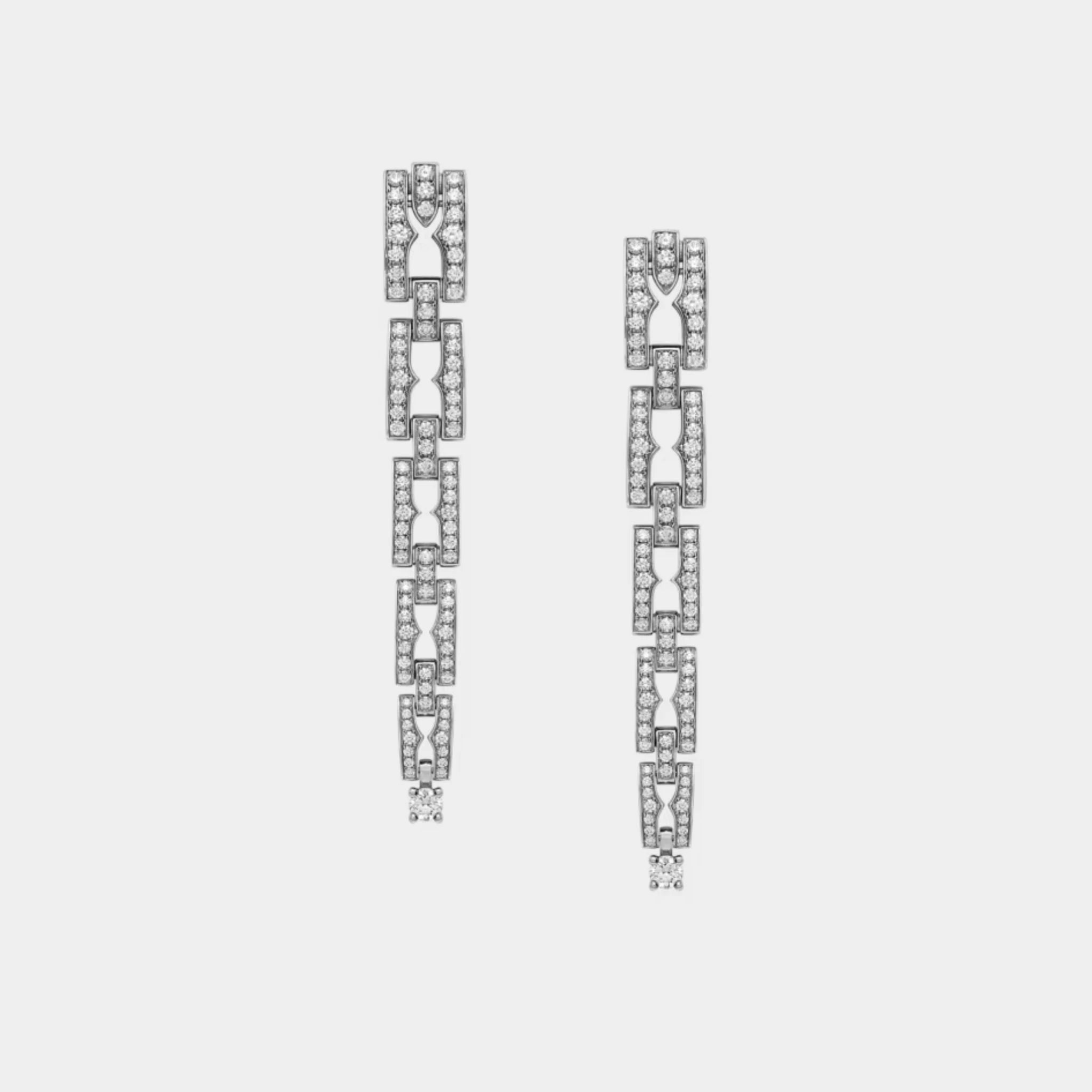 B.zero1 White Gold Earrings - Pavé Diamonds, Front