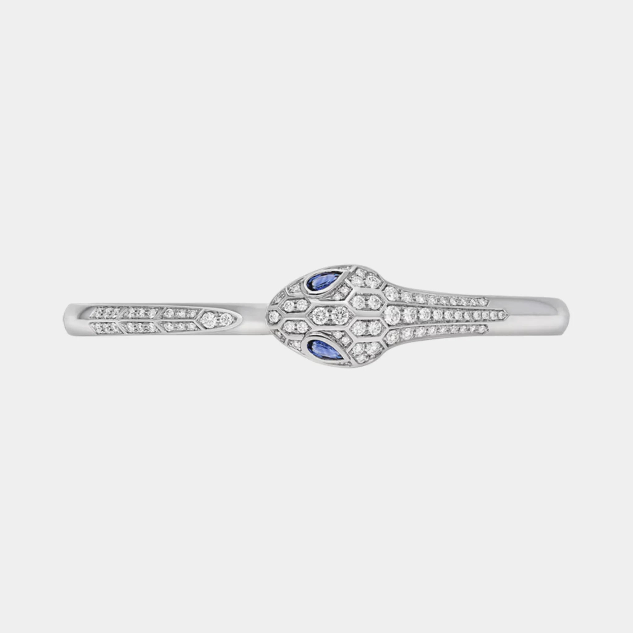 Bvlgari Serpenti Seduttori Bracelet with Blue Sapphire & Diamonds, White Gold, Front