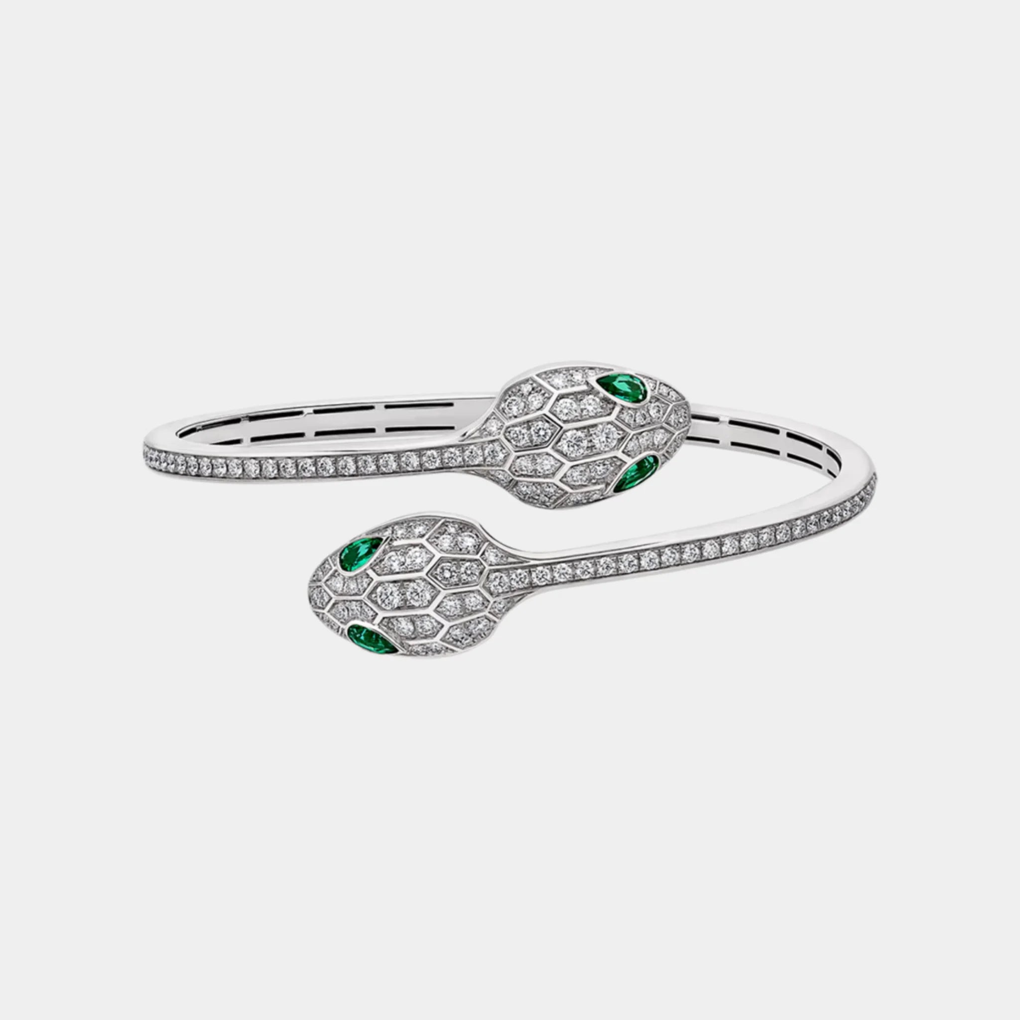 Bvlgari Serpenti Seduttori Bracelet with Emerald & Diamonds, Front