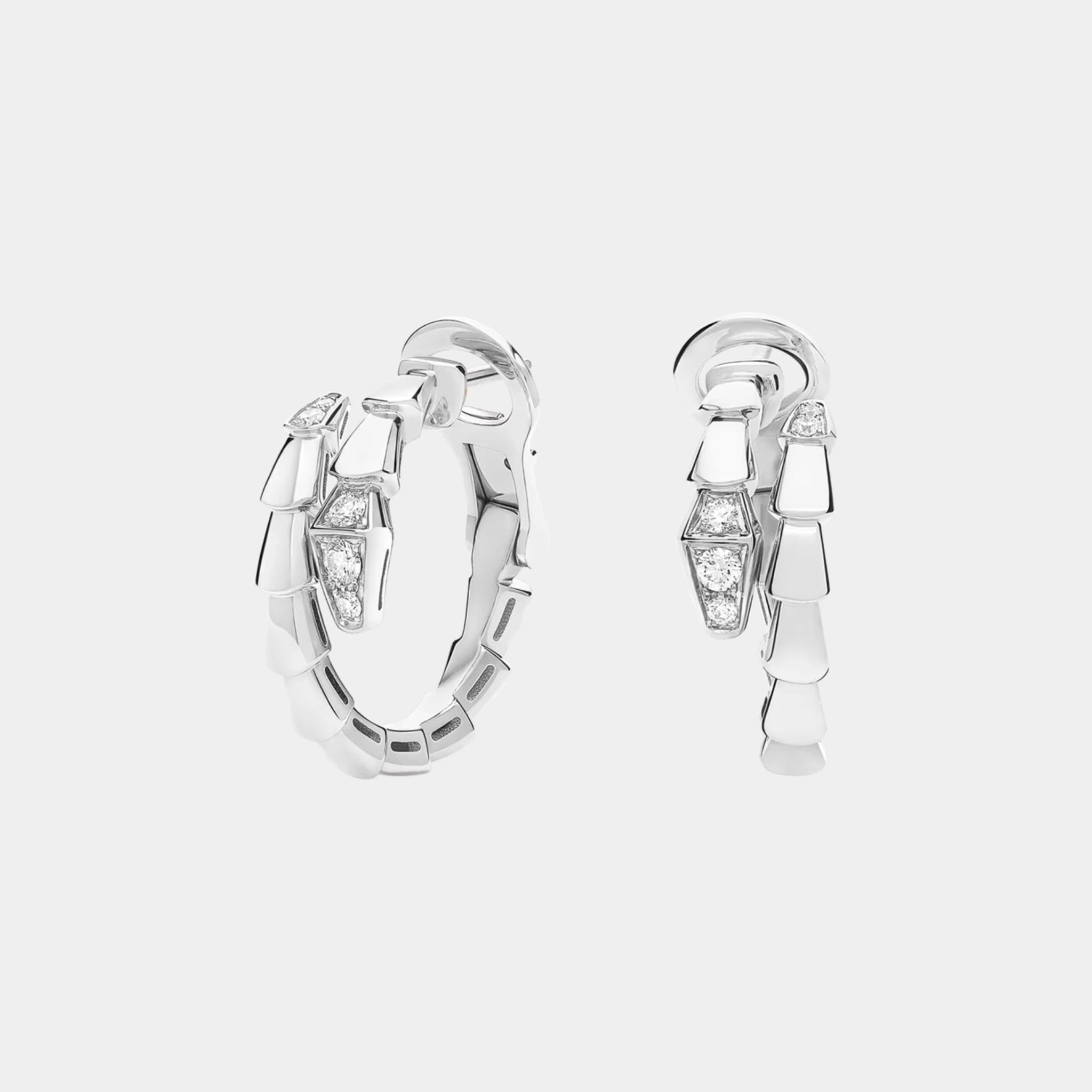 Bvlgari Serpenti Viper Diamond Earrings, White Gold, Side