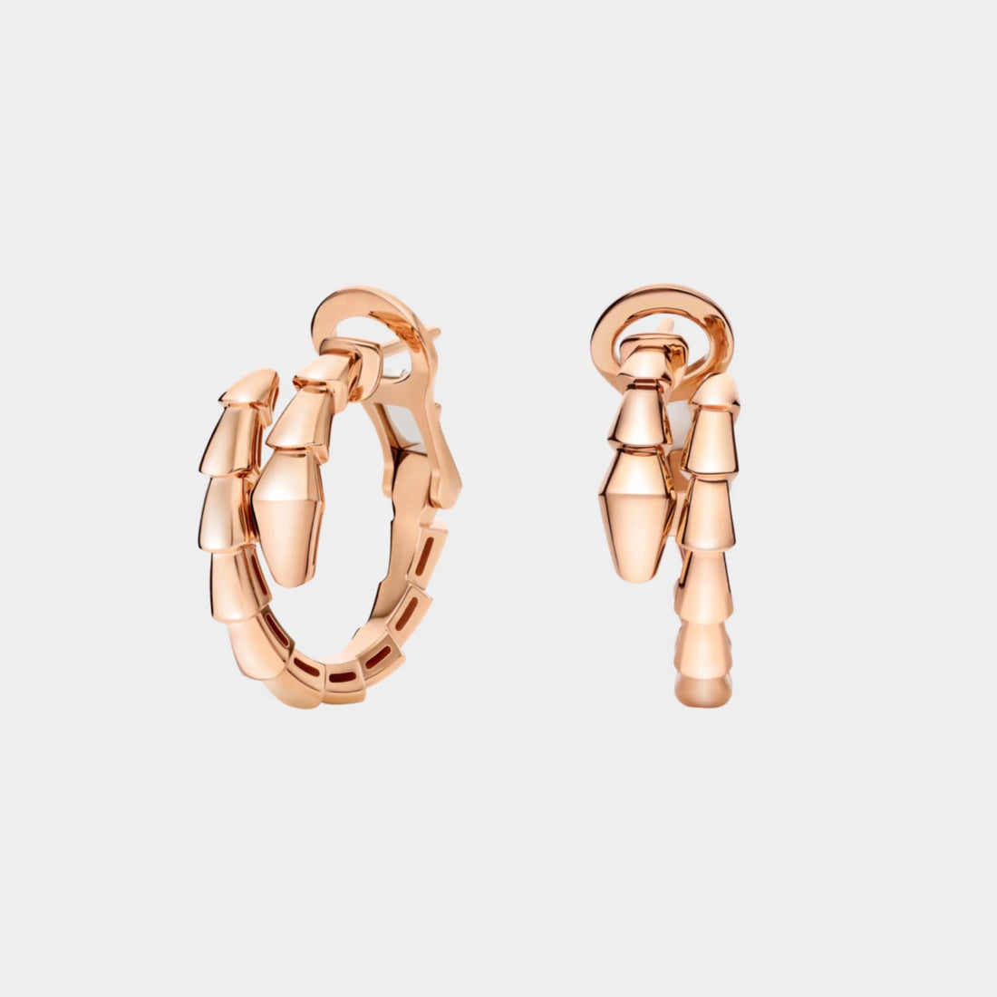 Serpenti Viper Earrings, Rose Gold, Front