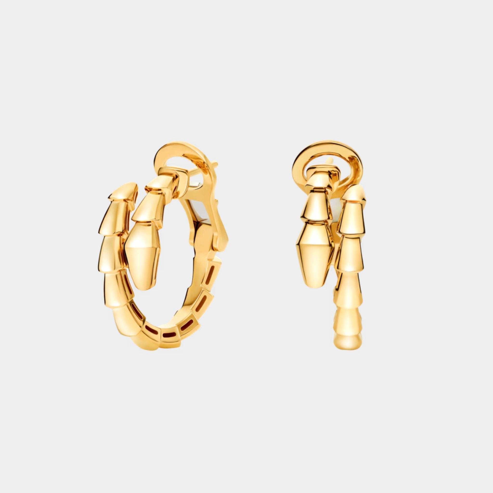 Serpenti Viper Earrings, Yellow Gold, Front