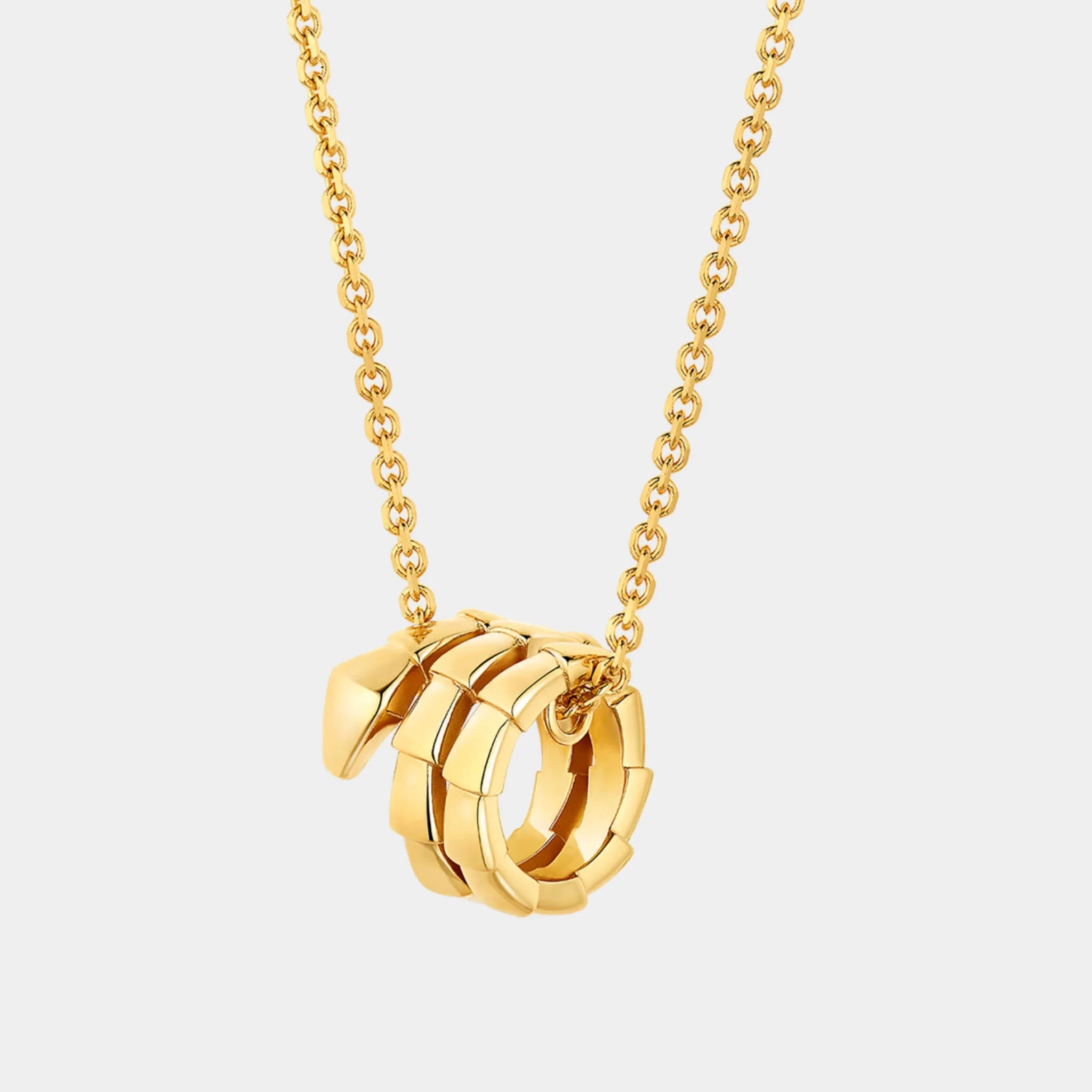 Bvlgari Serpenti Viper Mini Pendant Necklace, Yellow Gold, Front