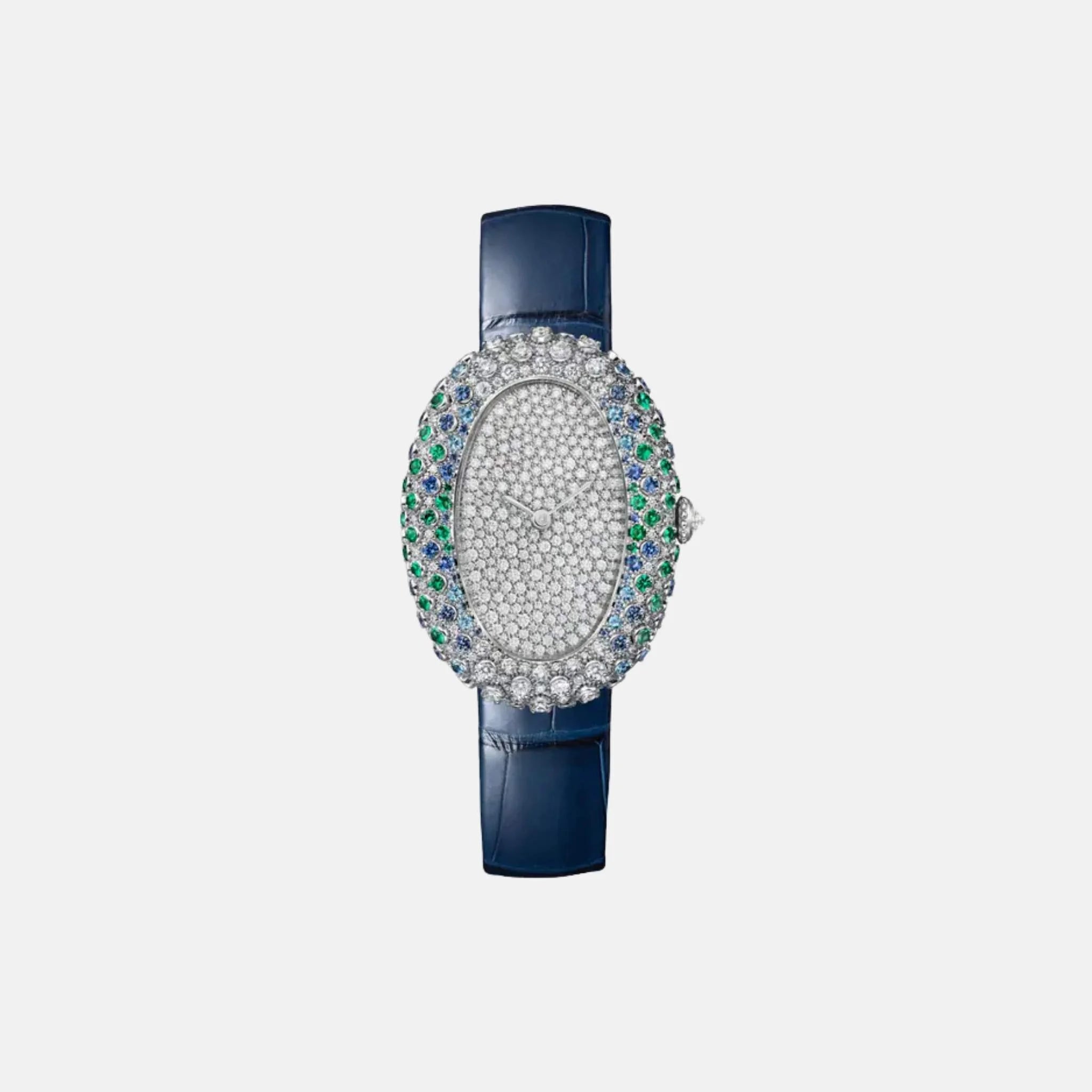 Cartier Baignoire Medium 18K White Gold Gemstone Diamond Set WJBA0060