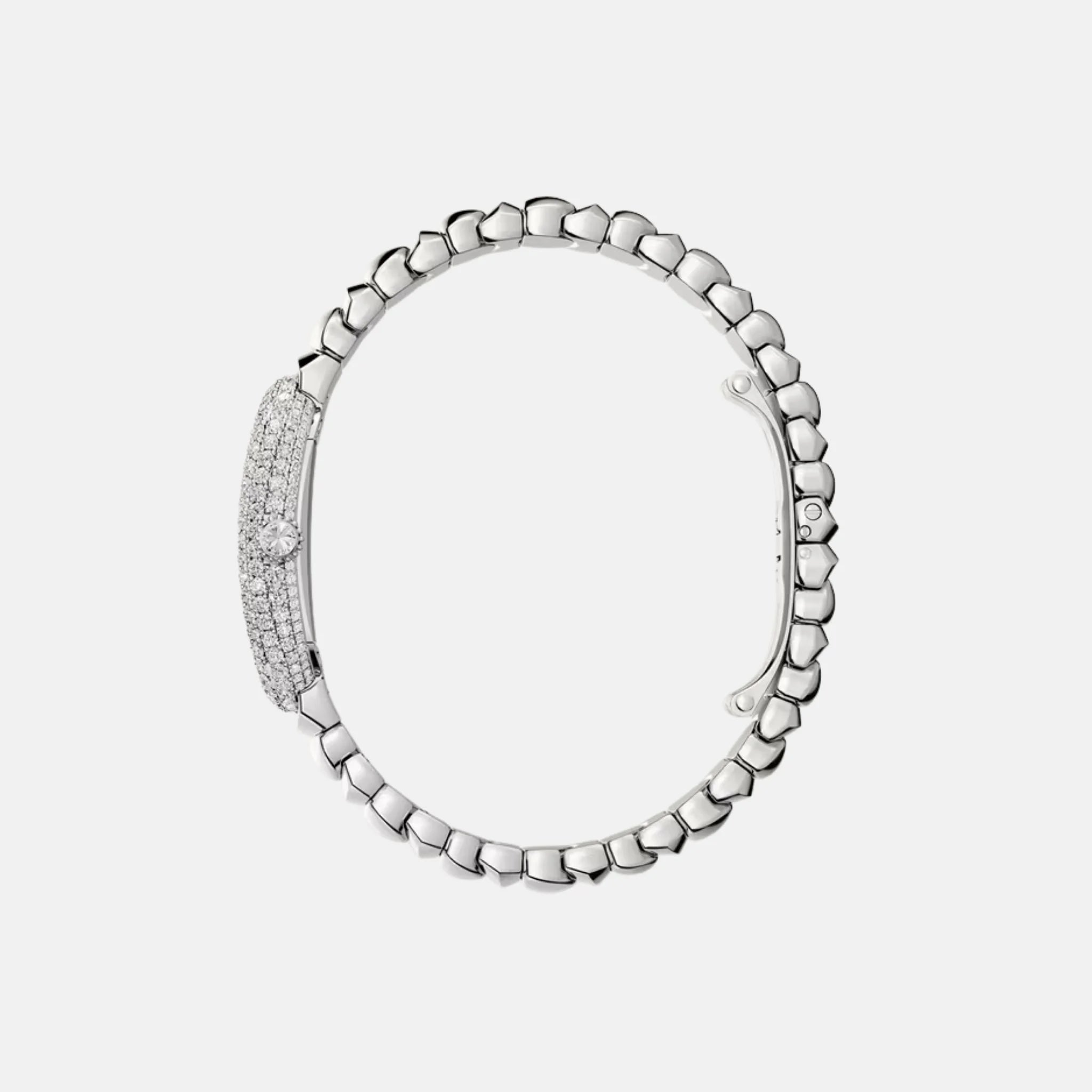 Cartier Baignoire Small 18K White Gold Diamond Set WJBA0051, Strap
