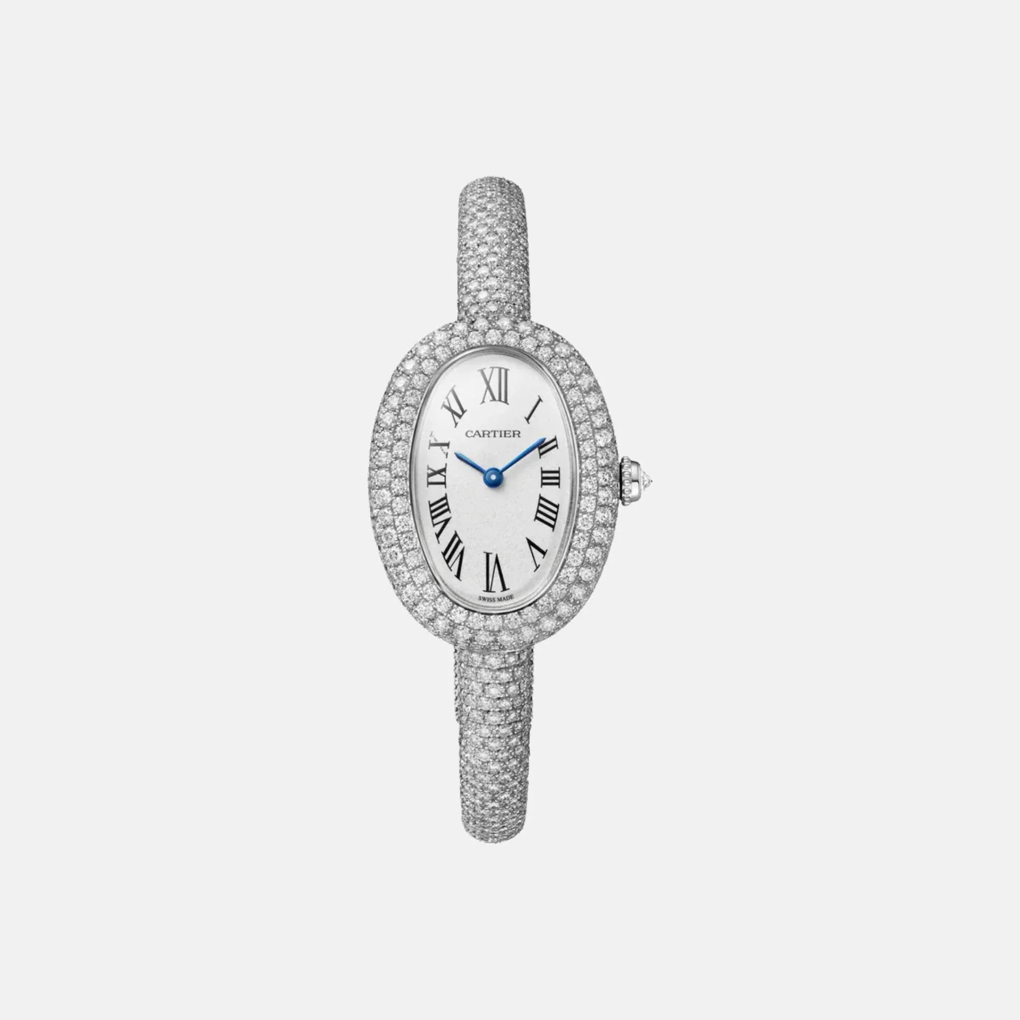 Cartier Baignoire Small 18K White Gold Size 15 Diamond Set HPI01823