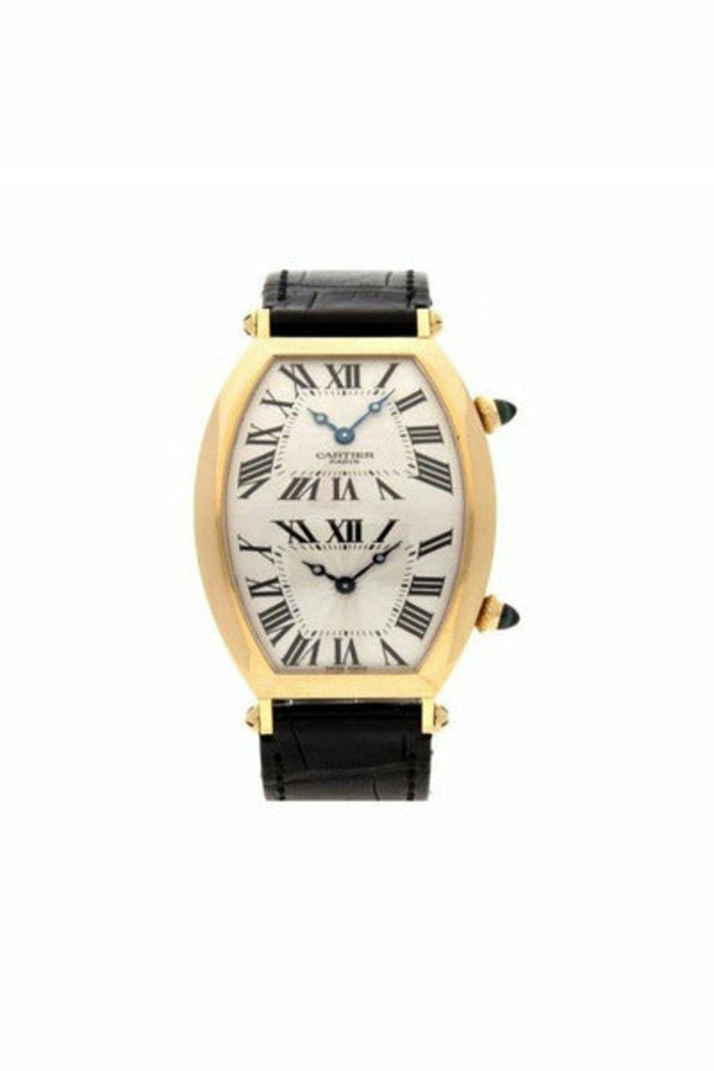 Cartier Tonneau Xl Two Time Zone 29.4Mm X 51.4Mm 18Kt Yellow Gold Men Sands UAE