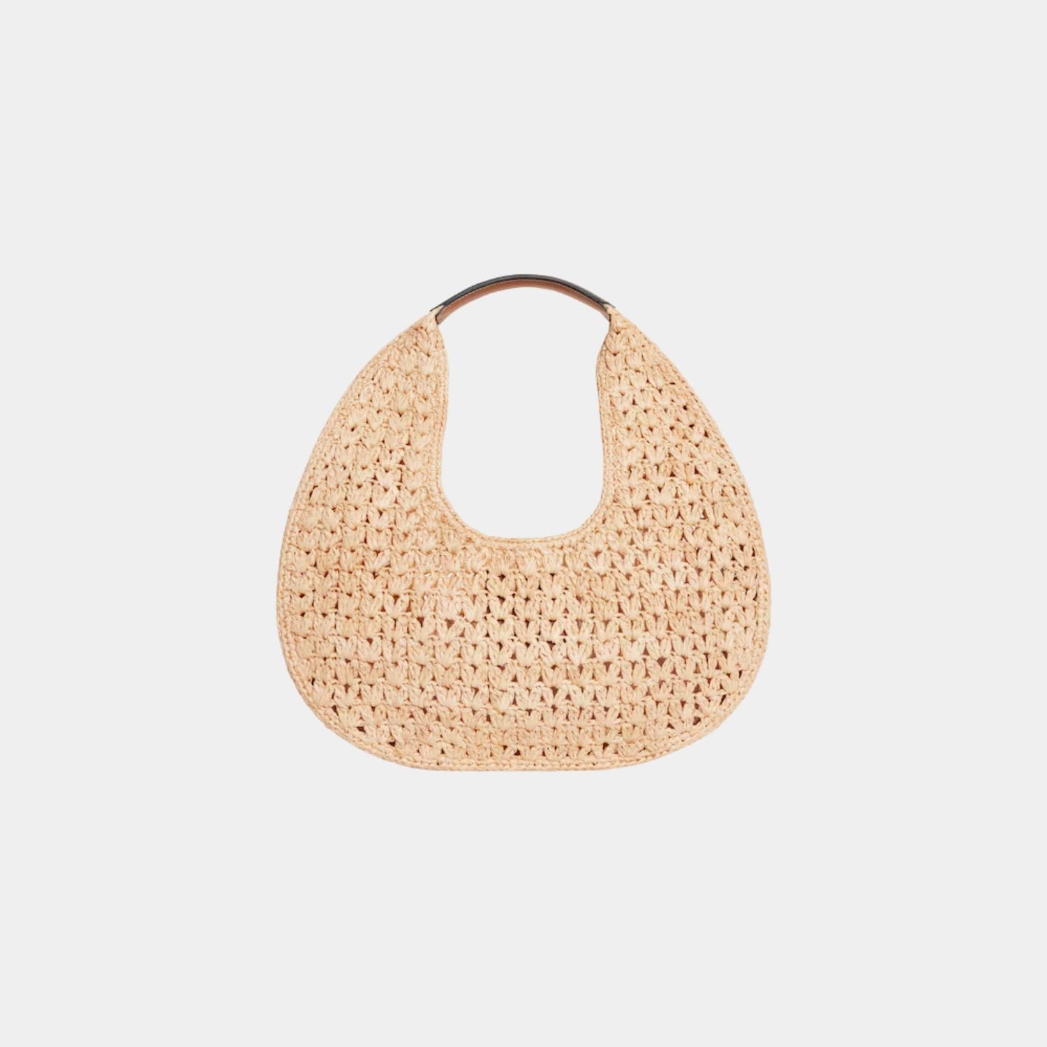 Celine Classic Panier Hobo Bag in Raffia and Calfskin, Naturel, Tan, Back