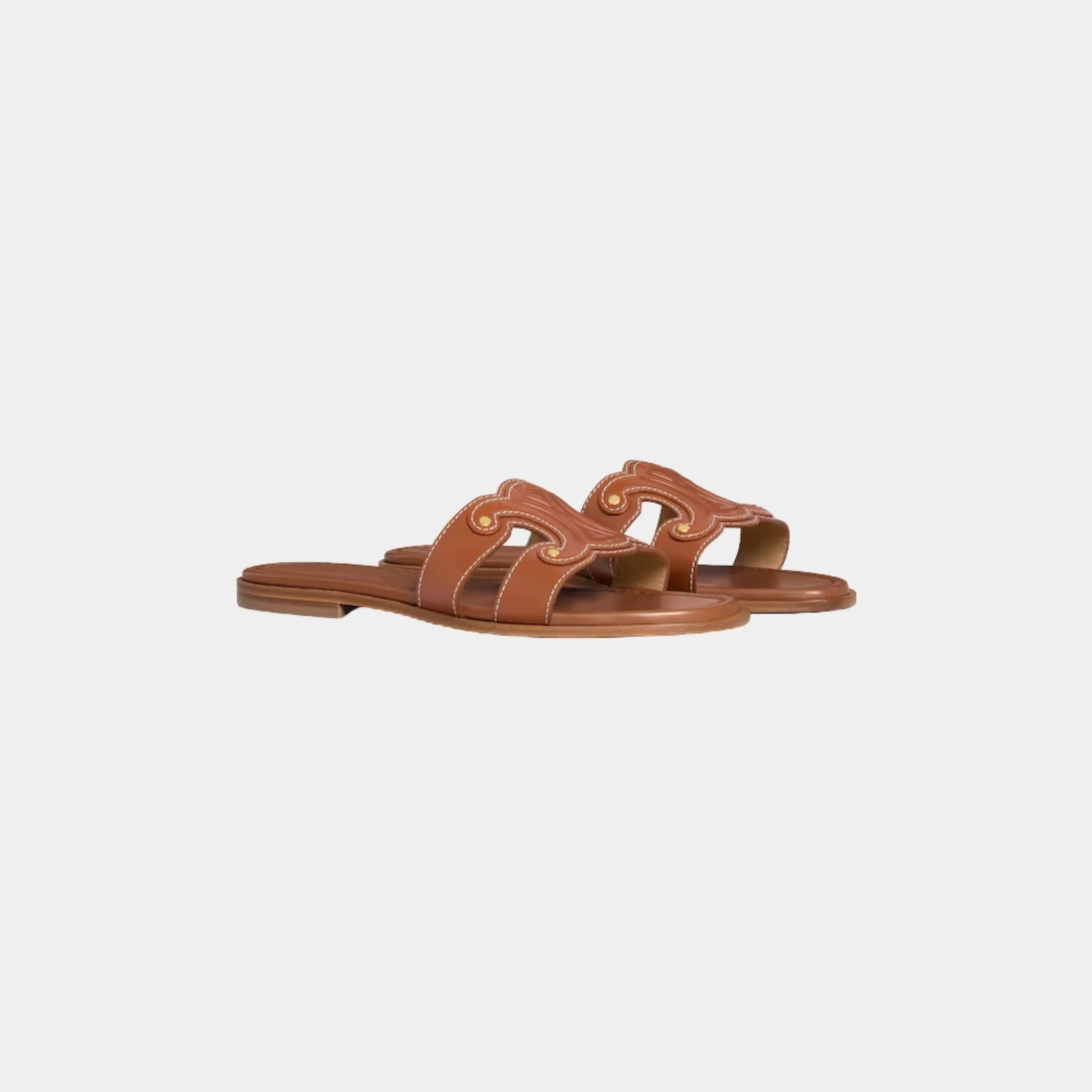 Celine Marina Mule in Calfskin, Tan, Front