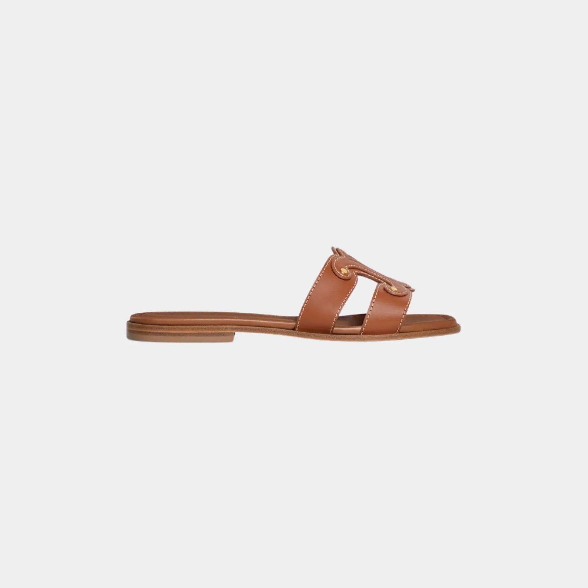 Celine Marina Mule in Calfskin, Tan, Side