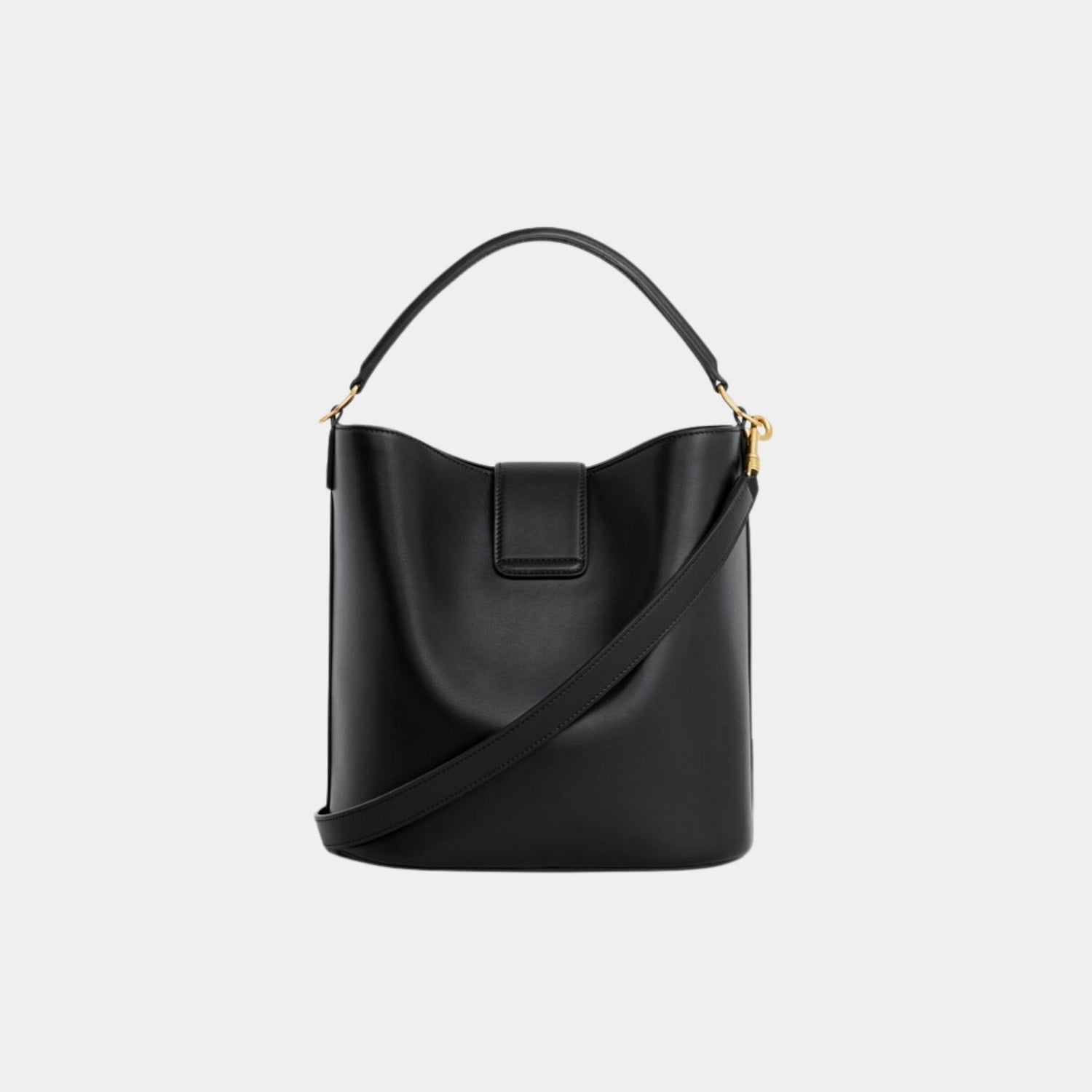 Celine Medium Bucket Louise in Smooth Calfskin, Black, Back