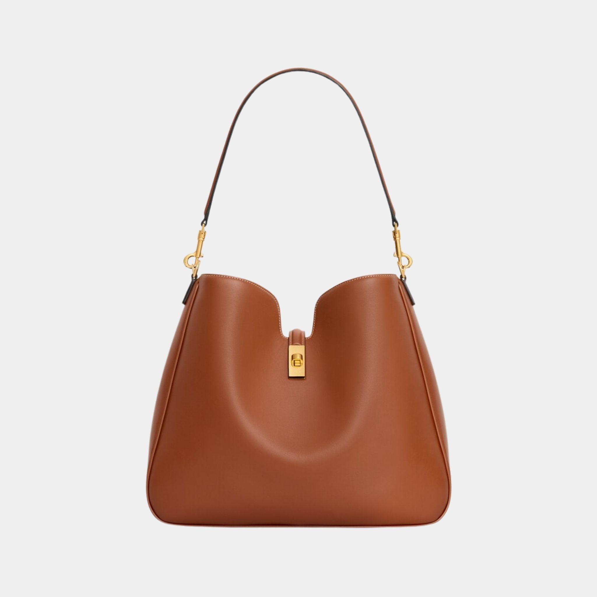 Celine Medium Camille 16 Soft Bag in Smooth Calfskin, Tan, Front